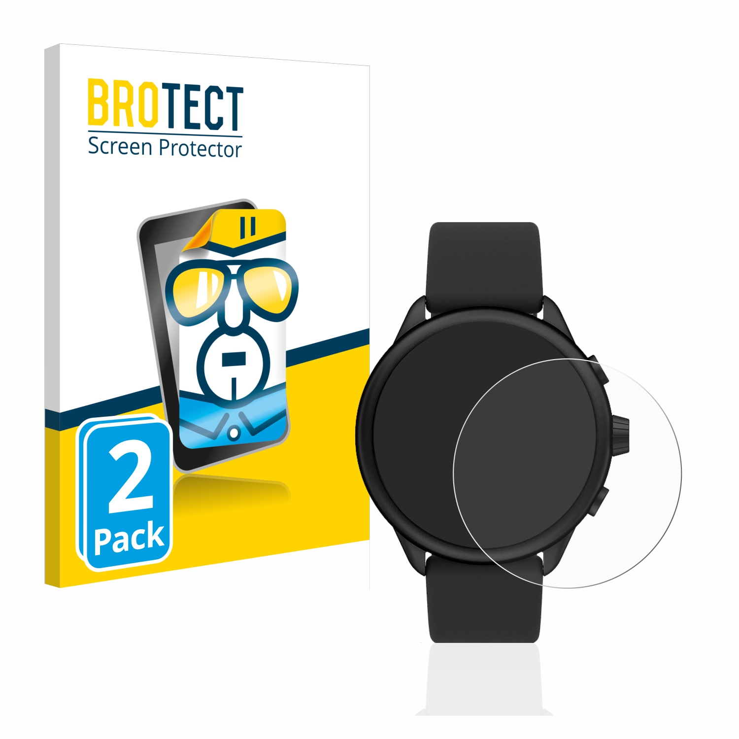 2x BROTECT Displayschutz-Folie pro Fossil Smartwatch Wellness (Gen 6) Hybrid