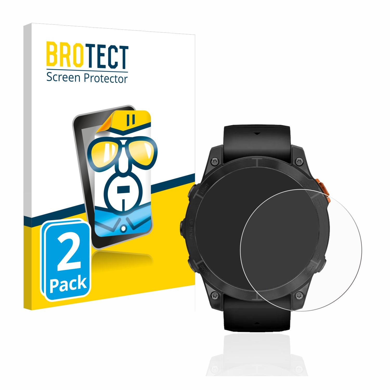 2x BROTECT Displayschutz-Folie pro Garmin Fenix 7 Pro Solar (47 mm)