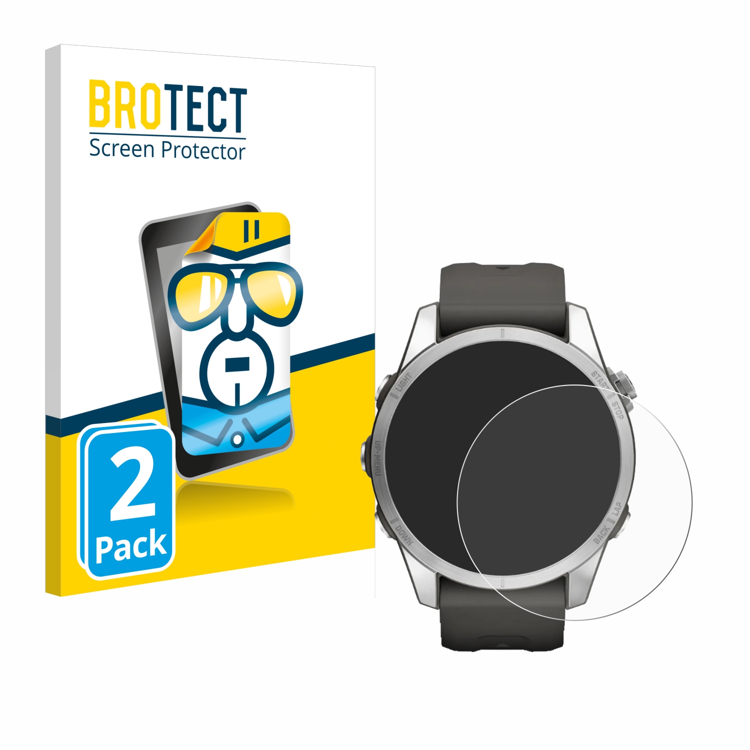 2x BROTECT Displayschutz-Folie pro Garmin Fenix 7S Pro Solar (42 mm)