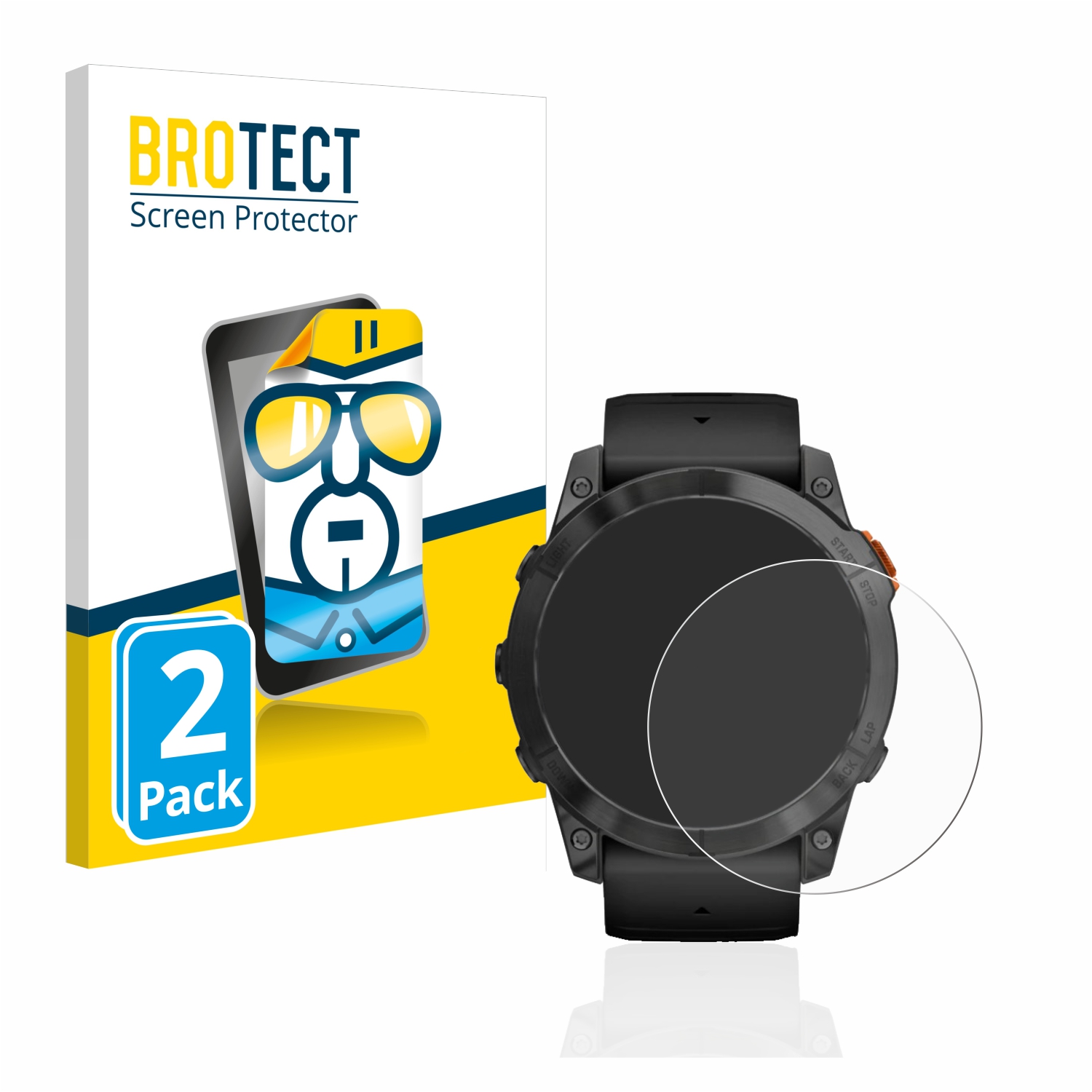 2x BROTECT Displayschutz-Folie pro Garmin Fenix 7X Pro Solar (51 mm)