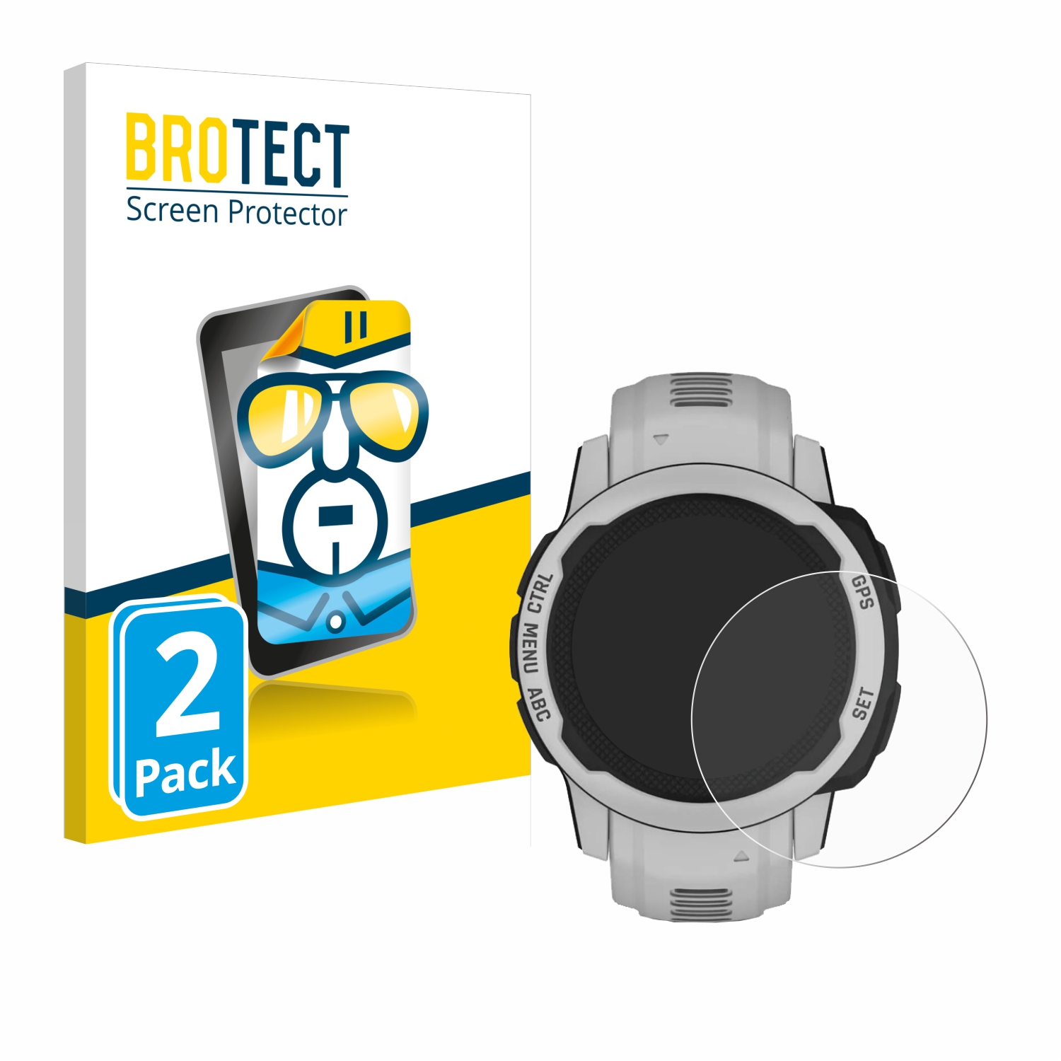 2x BROTECT Displayschutz-Folie pro Garmin Instinct 2S Solar (40 mm)