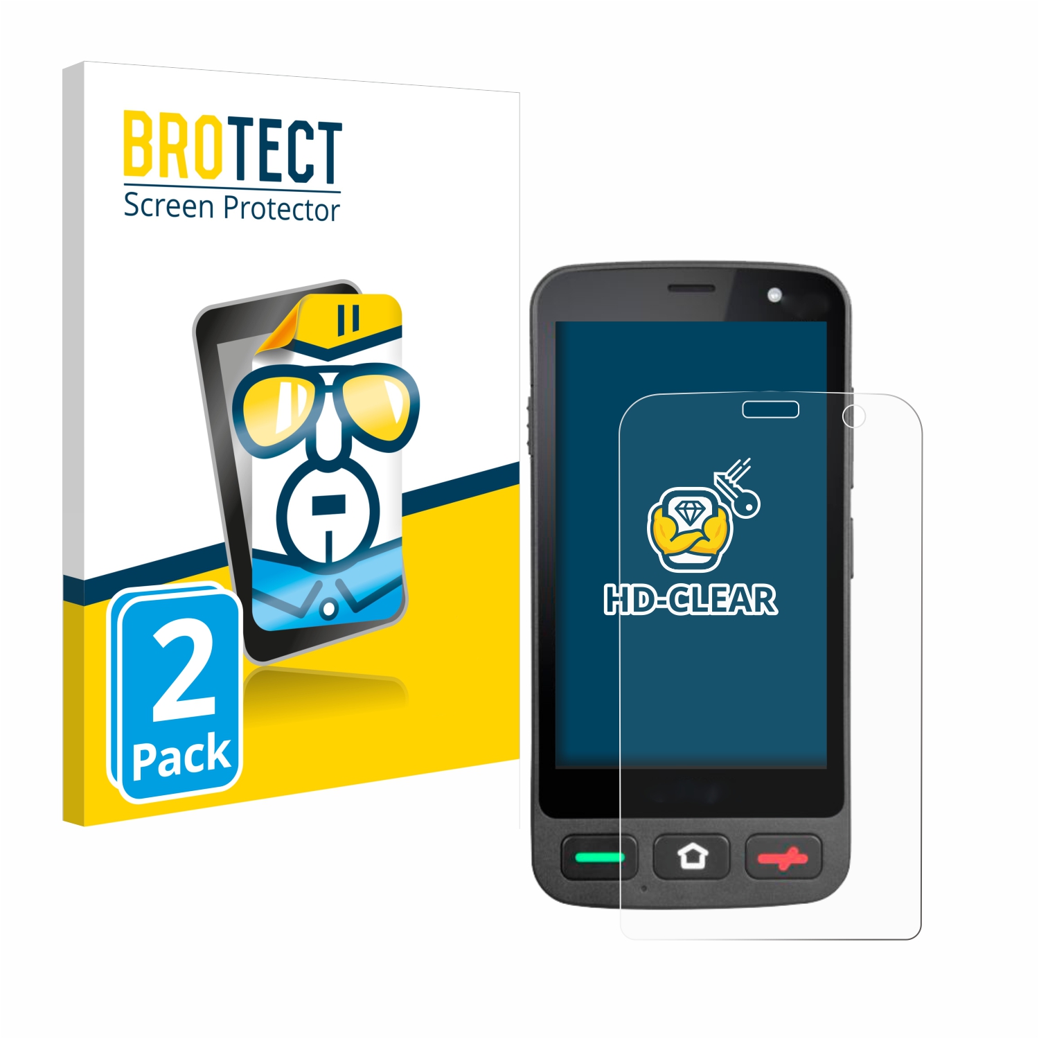 2x BROTECT Displayschutz-Folie pro Brondi Amico Pocket