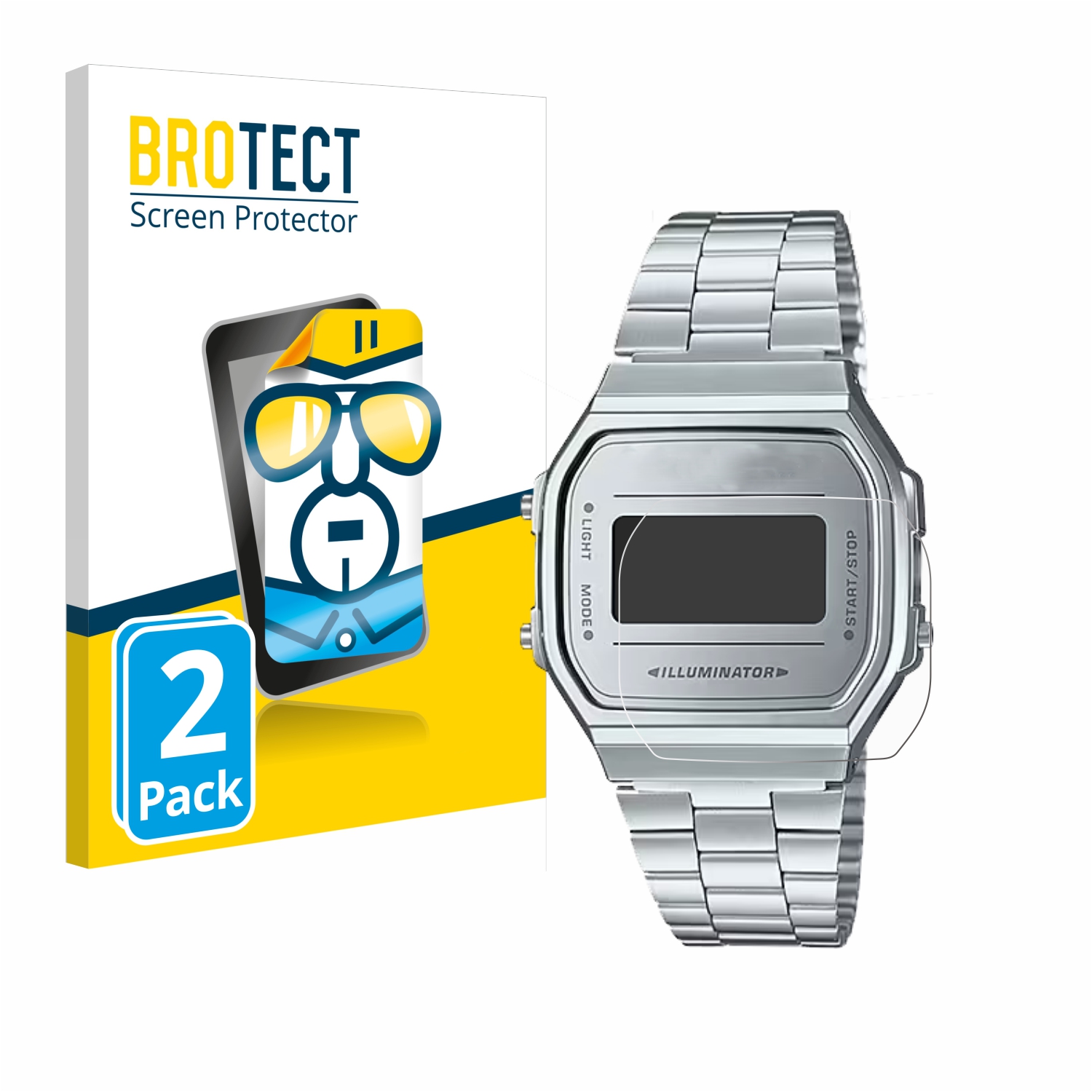 2x BROTECT Displayschutz-Folie pro Casio A168WEM-7EF