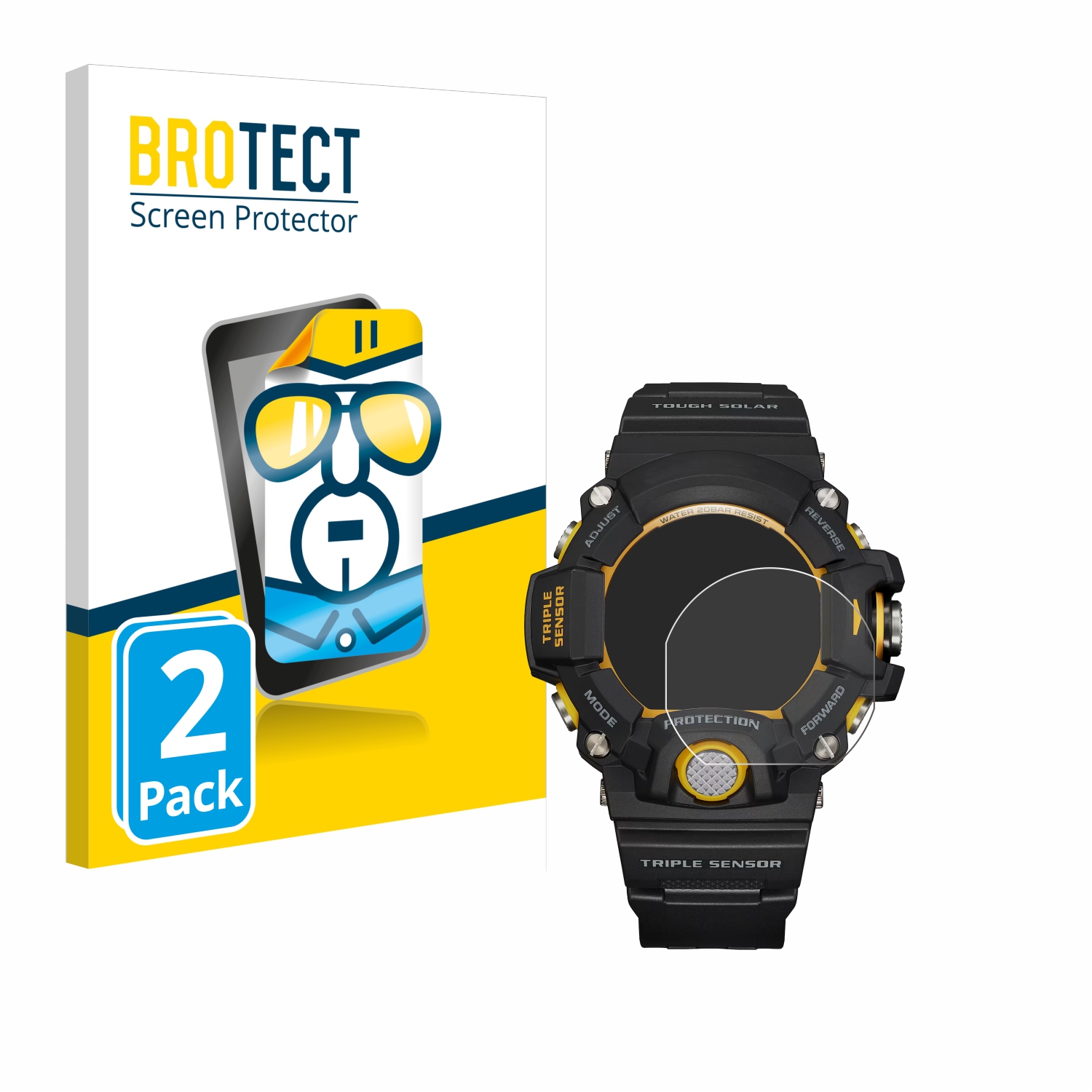 2x BROTECT Displayschutz-Folie pro Casio G-Shock GW-9400Y-1