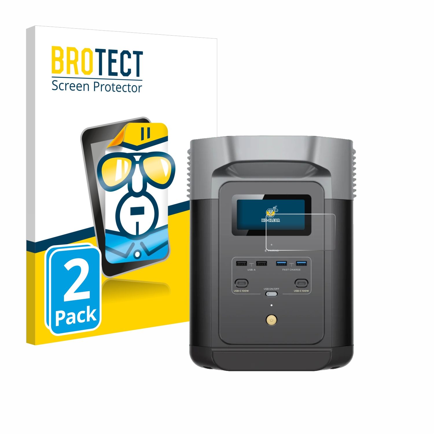 2x BROTECT Displayschutz-Folie pro EcoFlow DELTA 2