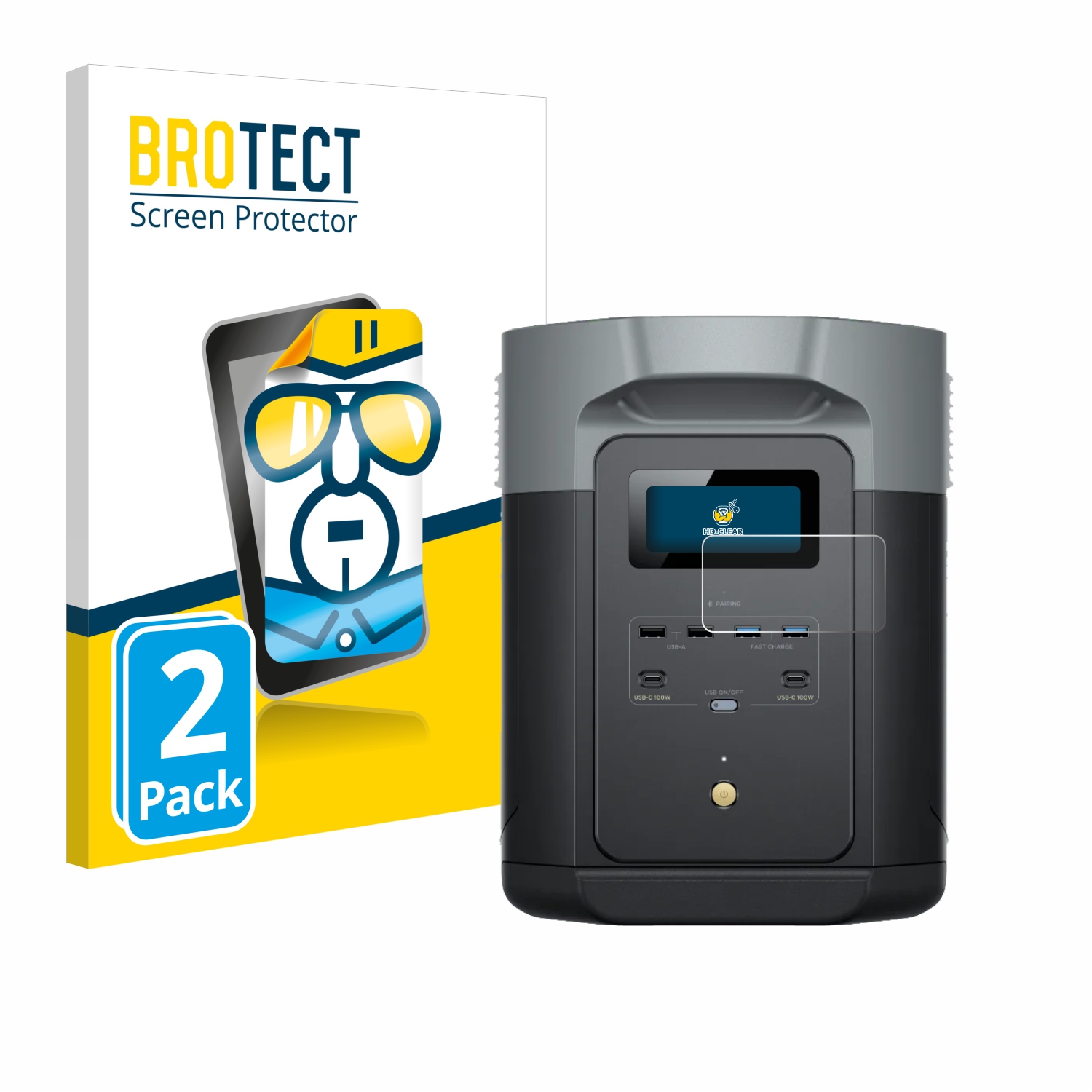 2x BROTECT Displayschutz-Folie pro EcoFlow DELTA 2 Max