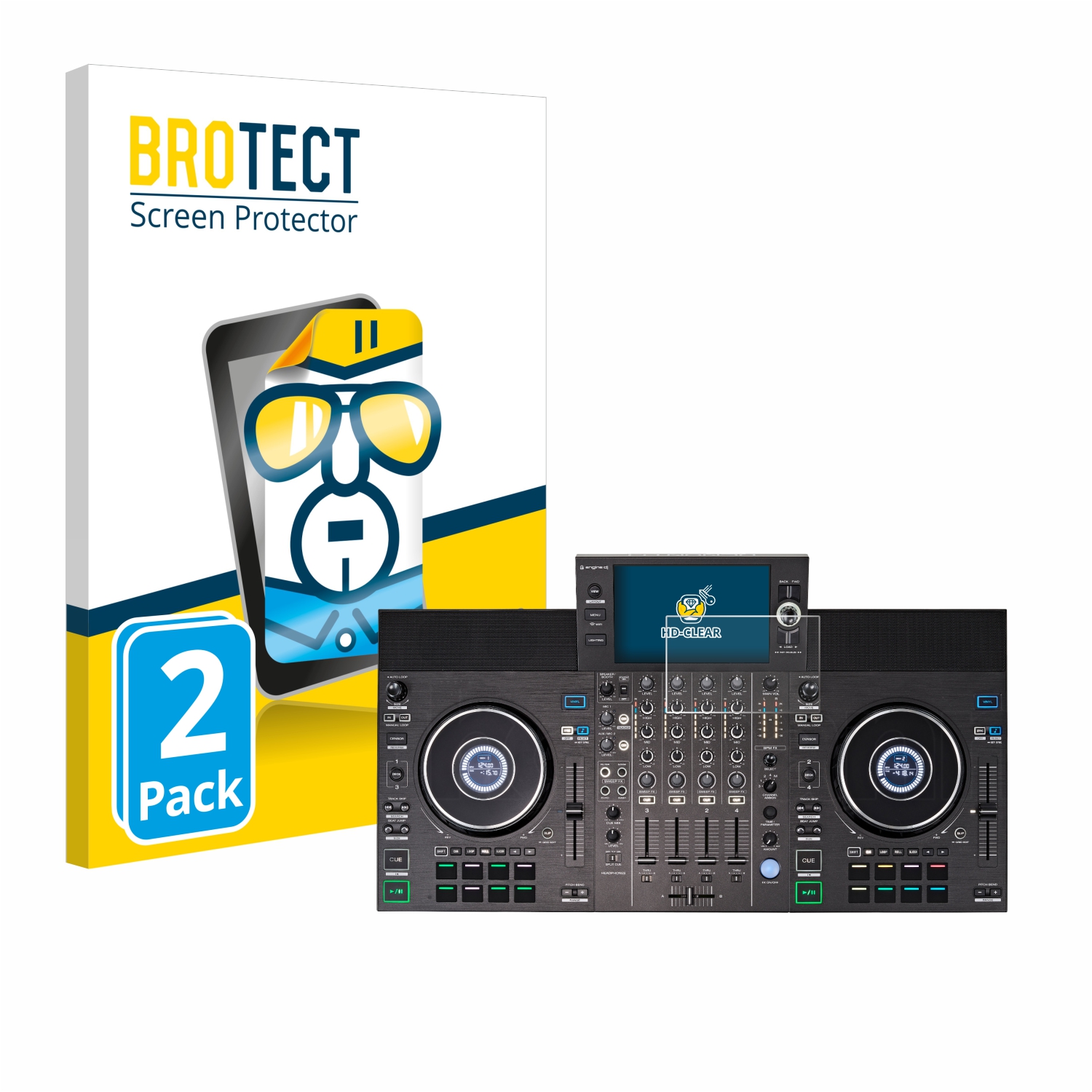 2x BROTECT Displayschutz-Folie pro Denon DJ SC LIVE 4