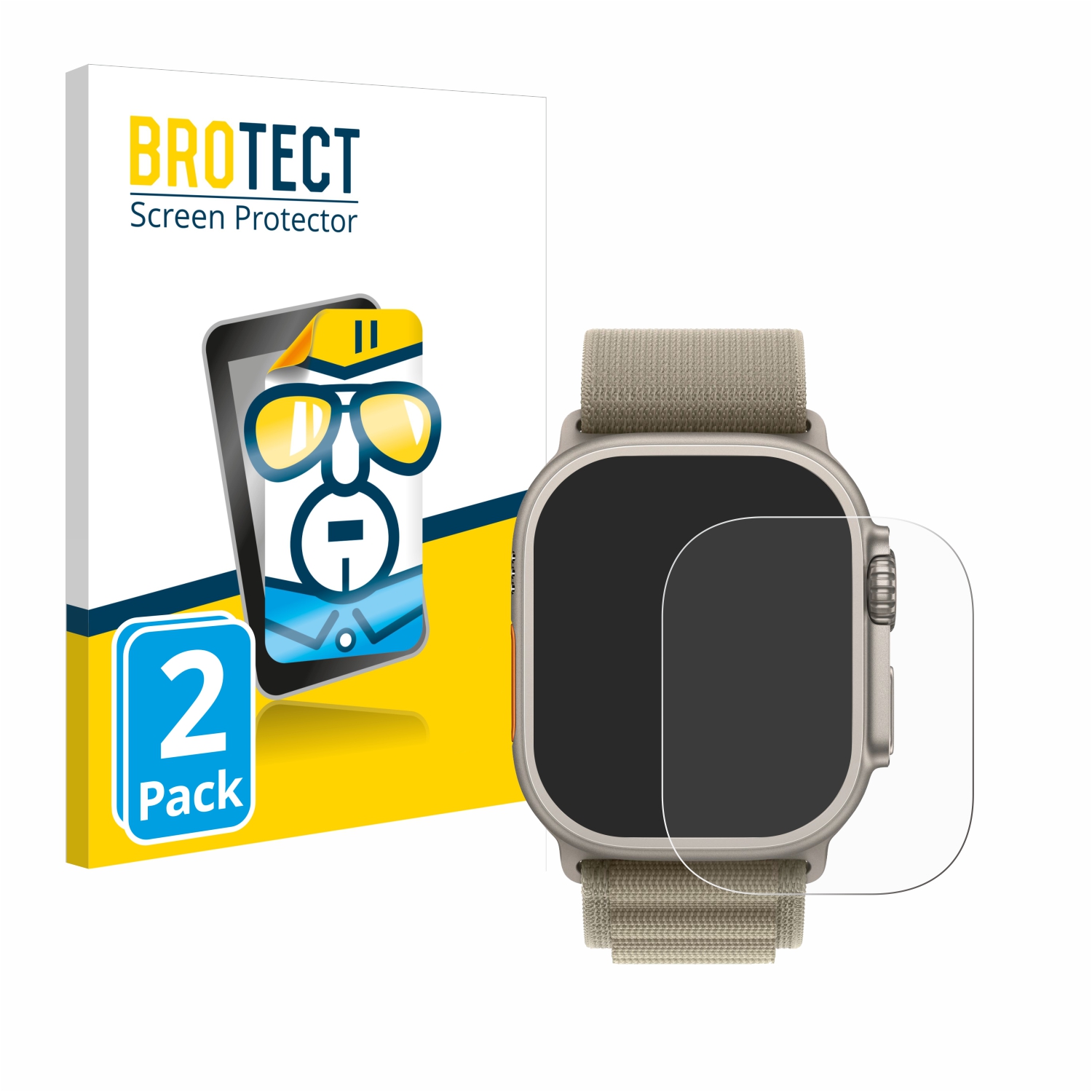 2x BROTECT Displayschutz-Folie pro Apple Watch Ultra 2 (49 mm)