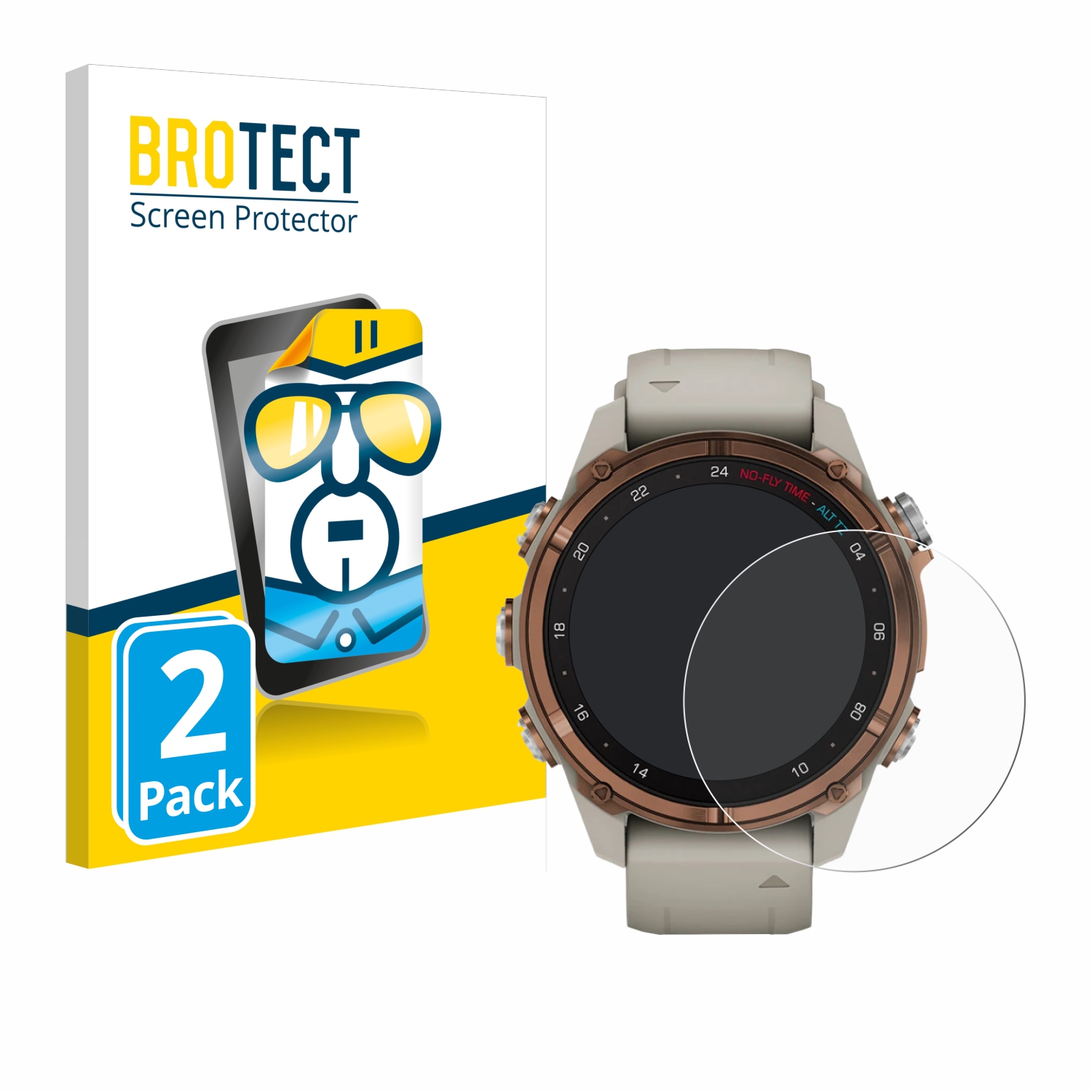 2x BROTECT Displayschutz-Folie pro Garmin Descent Mk3 (43 mm)