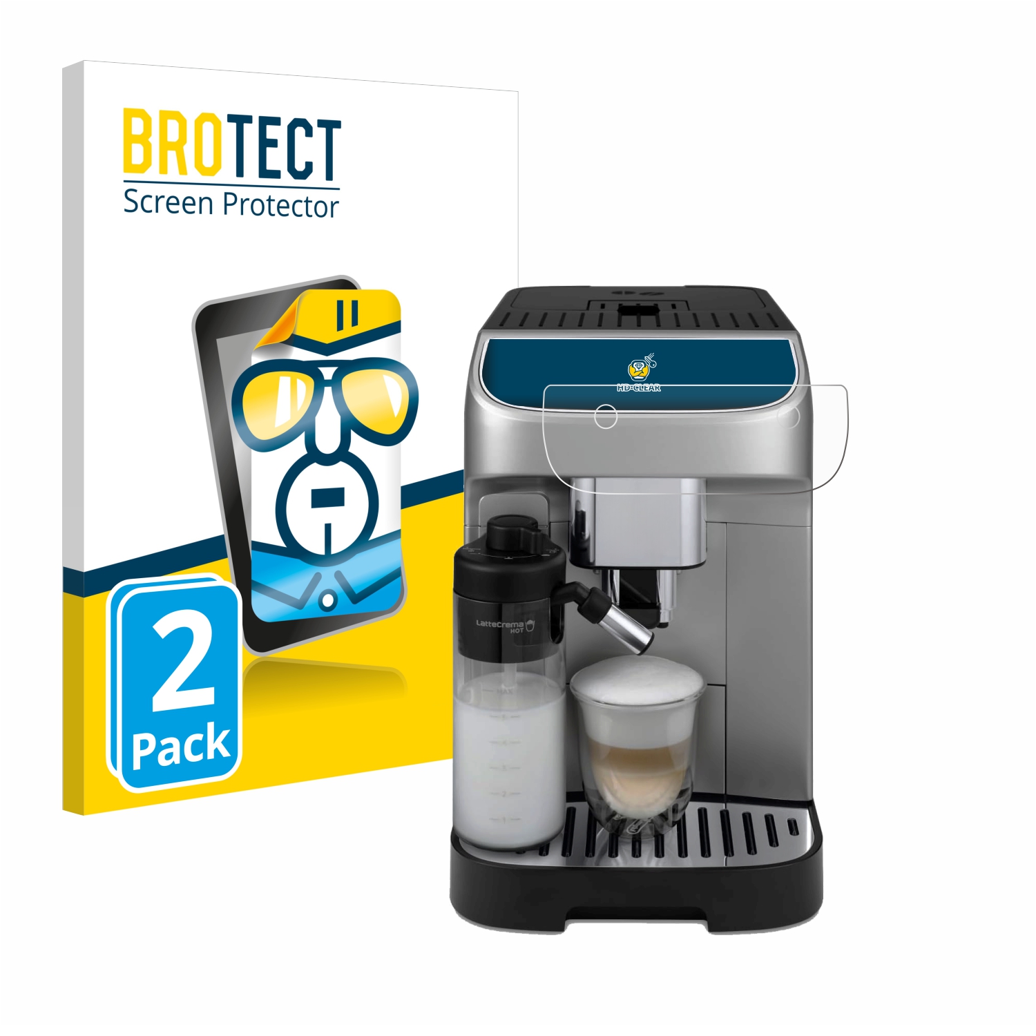 2x BROTECT Displayschutz-Folie pro DeLonghi Magnifica Plus