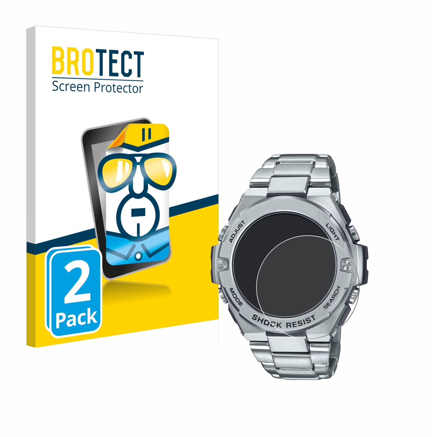 2x BROTECT Displayschutz-Folie pro Casio G-Shock GST-B500D-1A