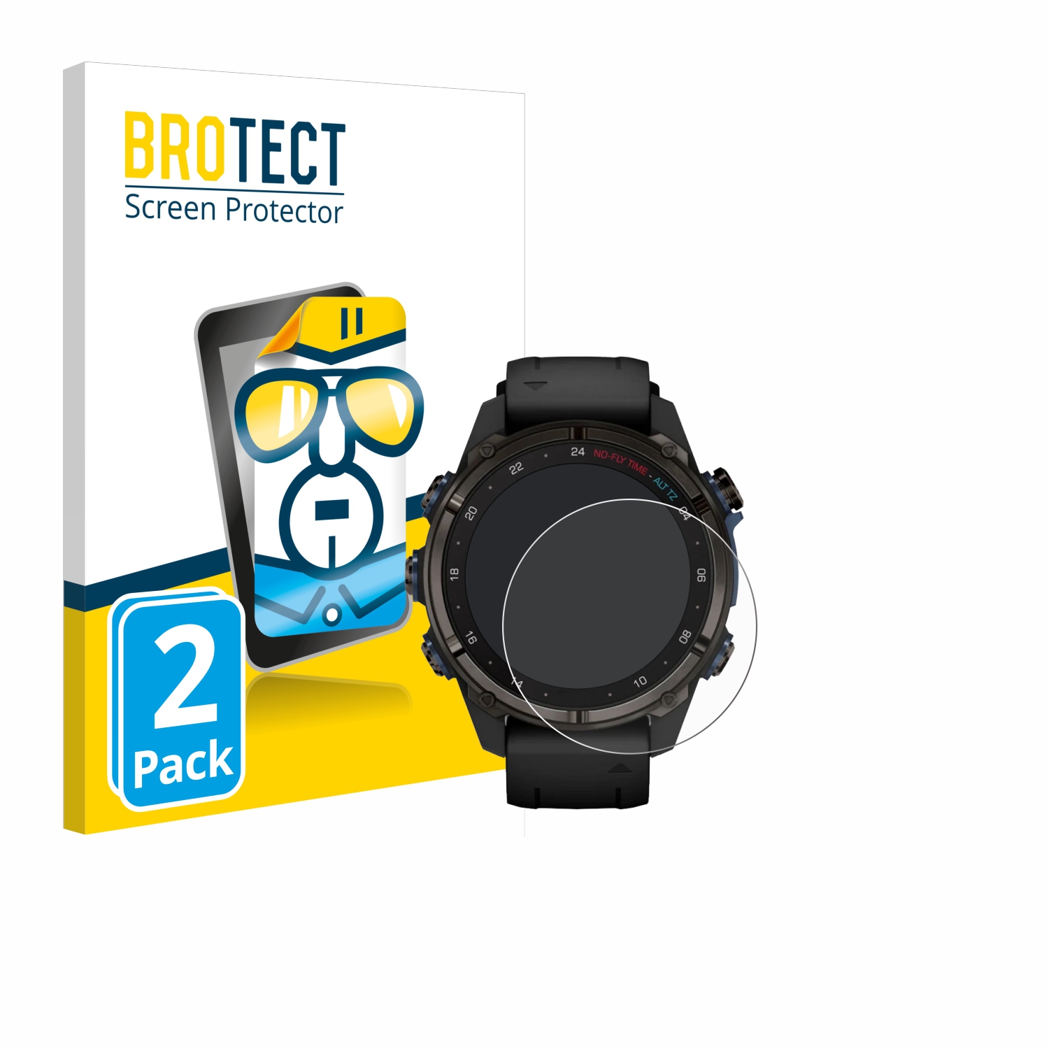 2x BROTECT Displayschutz-Folie pro Garmin Descent Mk3i (43 mm)