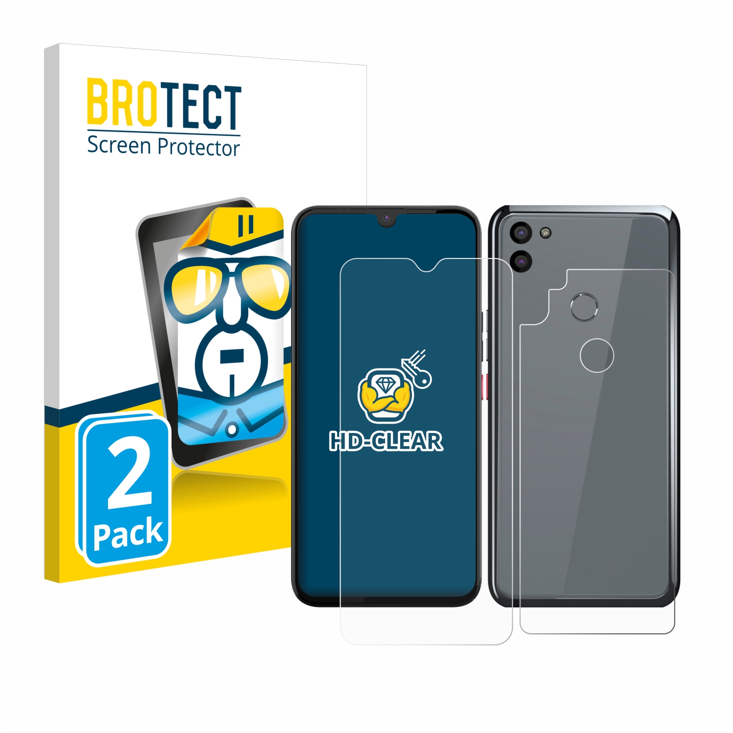 2x BROTECT Displayschutz-Folie pro Gigaset GS5 PRO SE (displej+zadní strana)