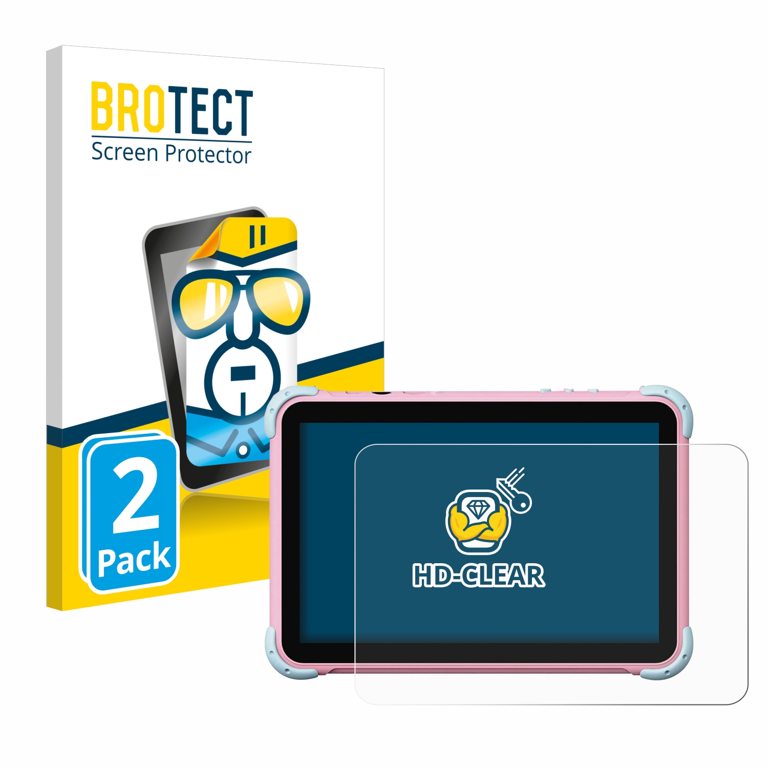 2x BROTECT Displayschutz-Folie pro Ascrecem Kids Tablet Y101