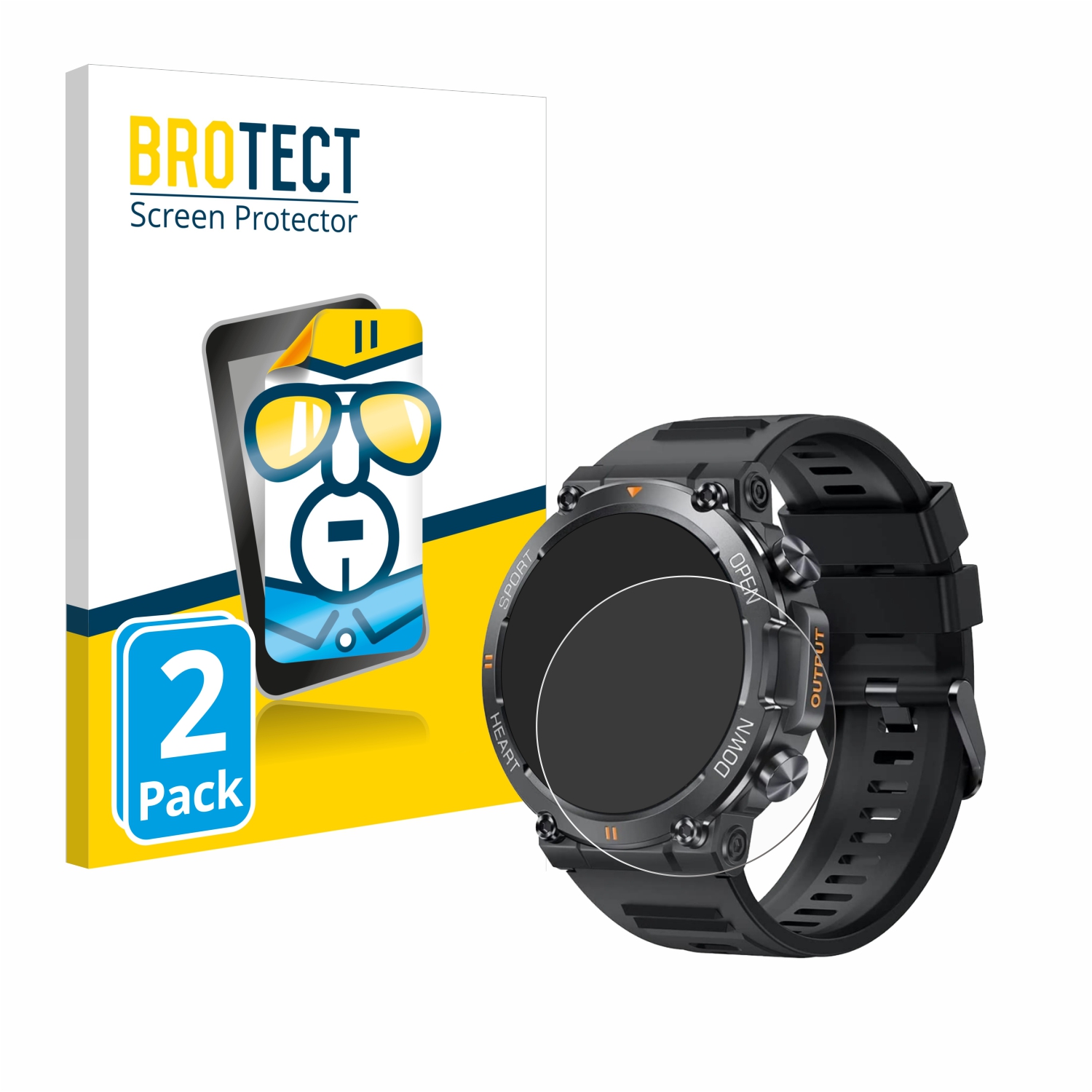 2x BROTECT Displayschutz-Folie pro Akkee Smartwatch 1.39