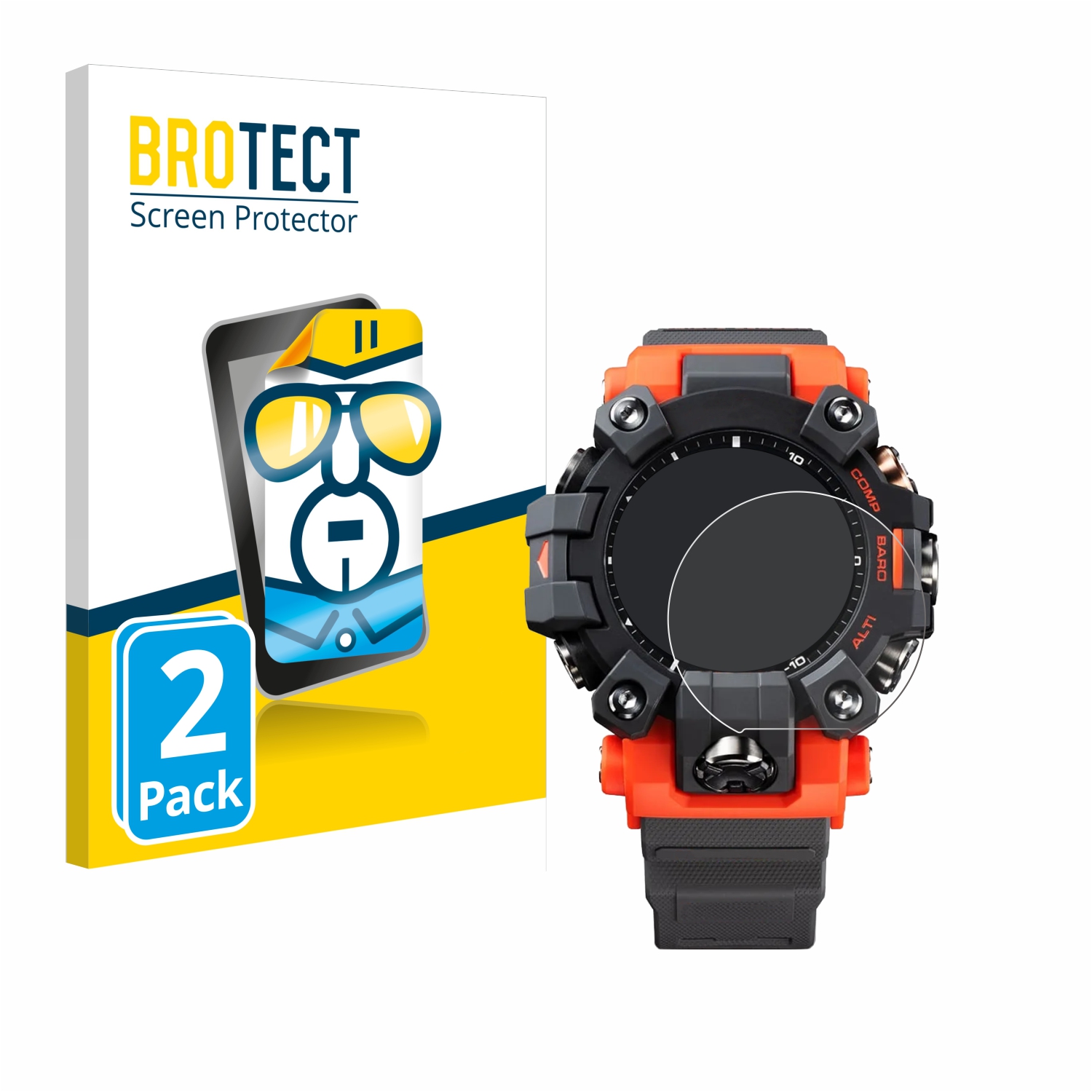 2x BROTECT Displayschutz-Folie pro Casio G-Shock GW-9500