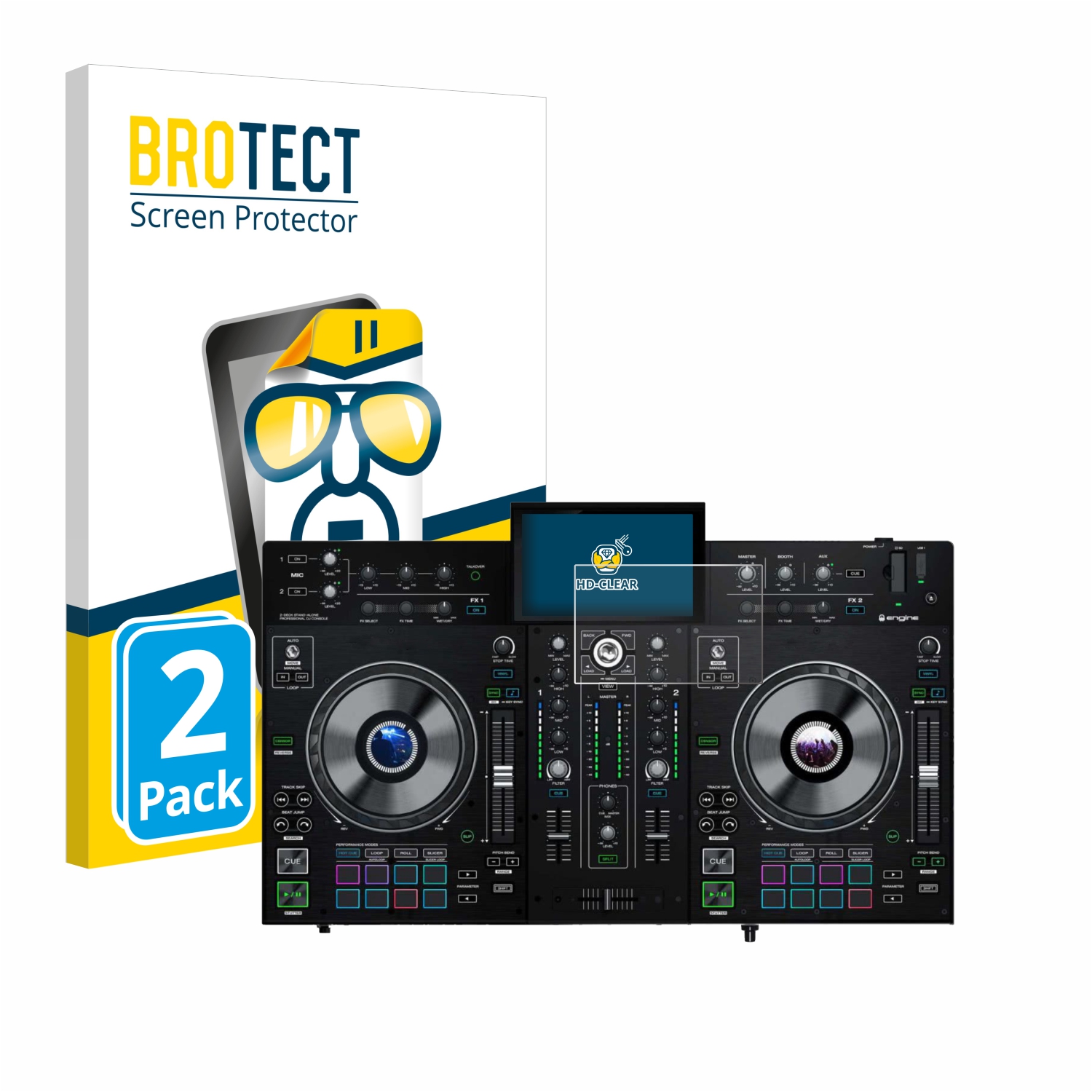 2x BROTECT Displayschutz-Folie pro Denon DJ Prime 2