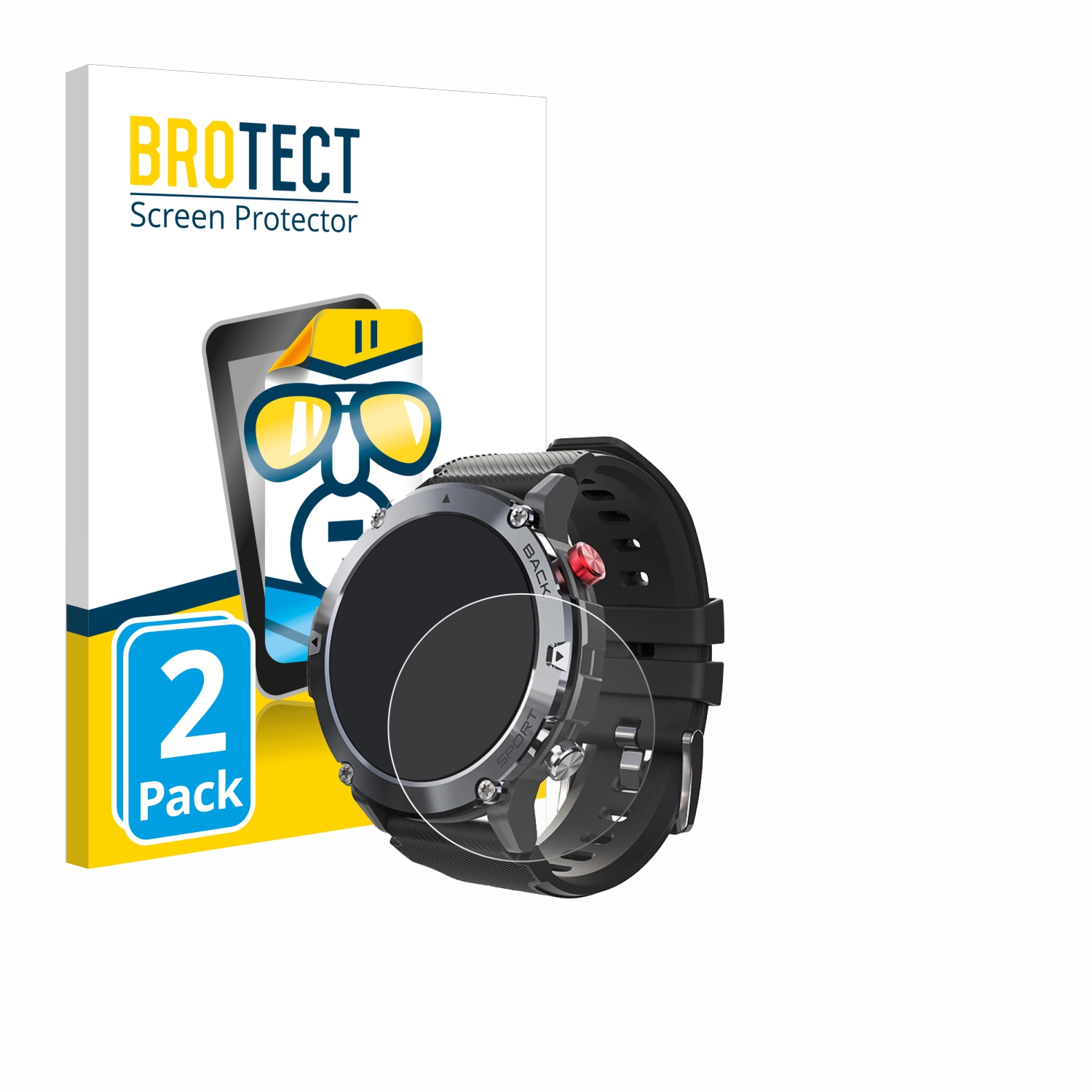 2x BROTECT Displayschutz-Folie pro Darmowade Smartwatch 1.32