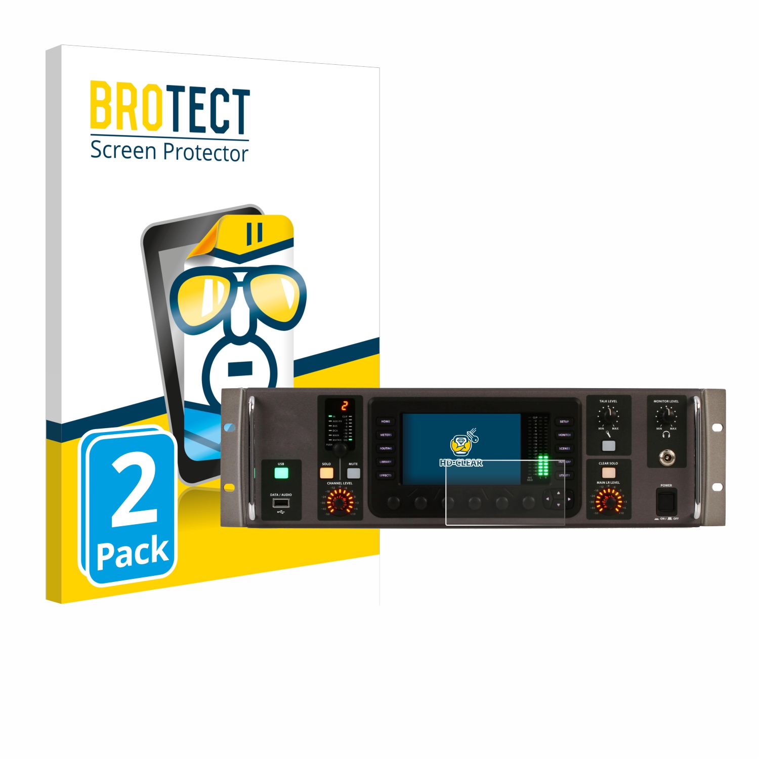 2x BROTECT Displayschutz-Folie pro Behringer X32 Rack
