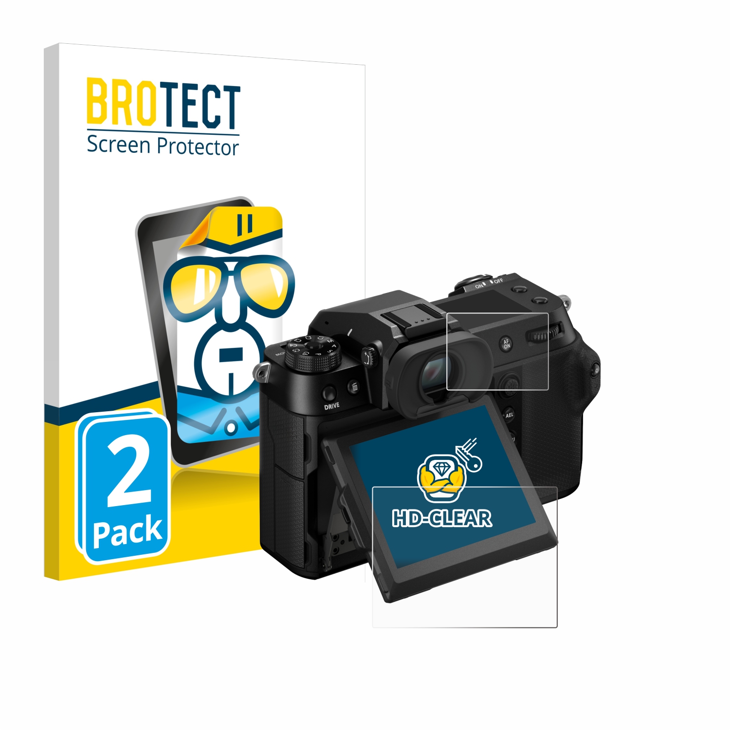 2x BROTECT Displayschutz-Folie pro Fujifilm GFX100S II (displej + displej na ramínku)