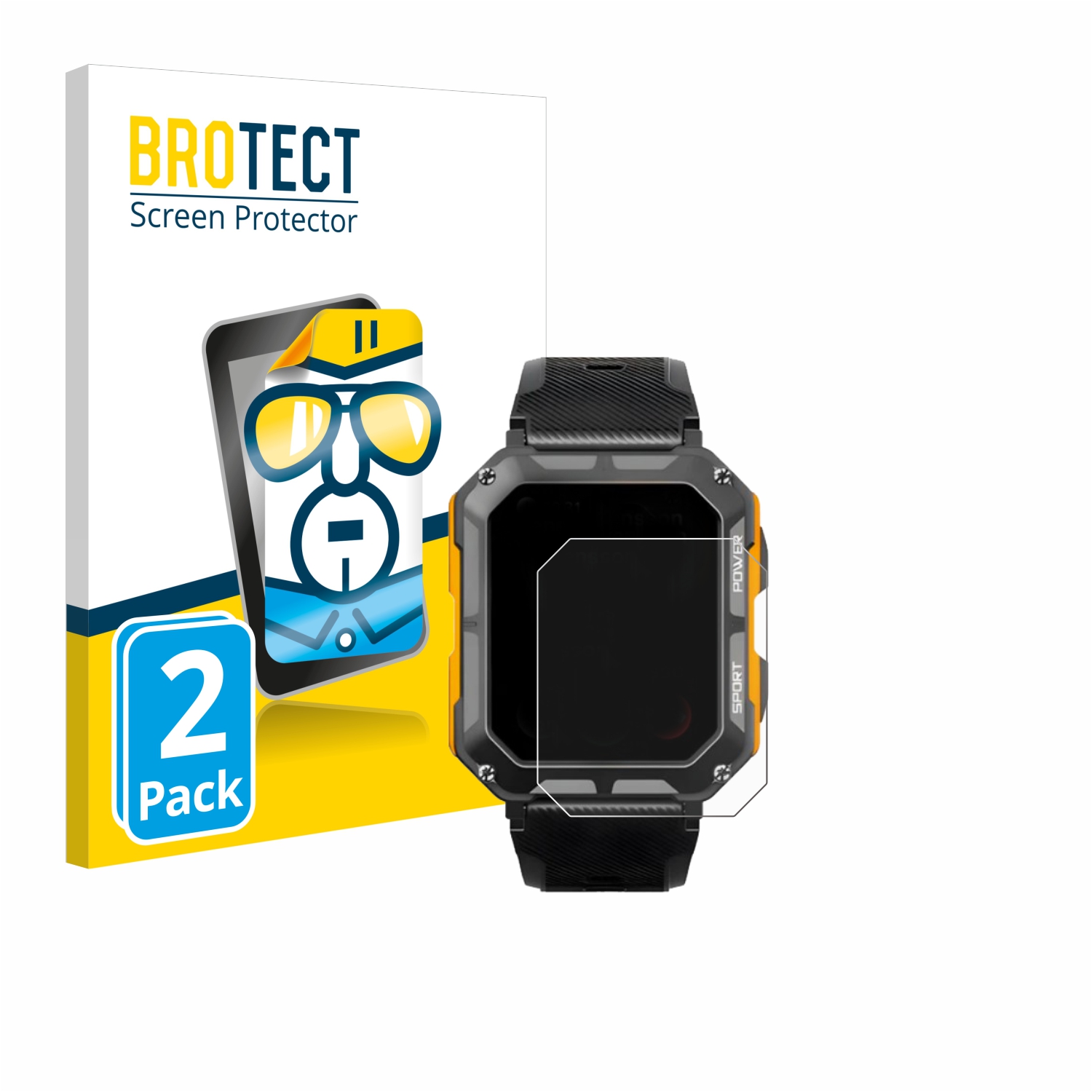 2x BROTECT Displayschutz-Folie pro ArmorWatch Smartwatch