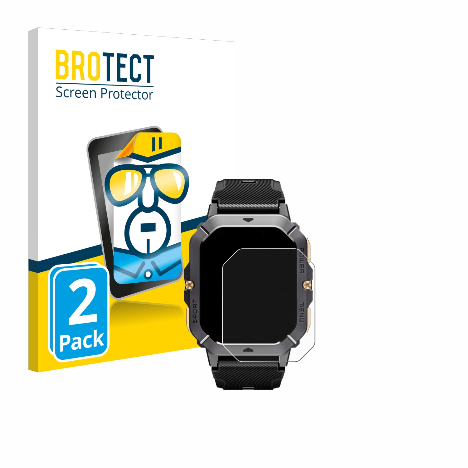 2x BROTECT Displayschutz-Folie pro ArmorWatch Pro Smartwatch