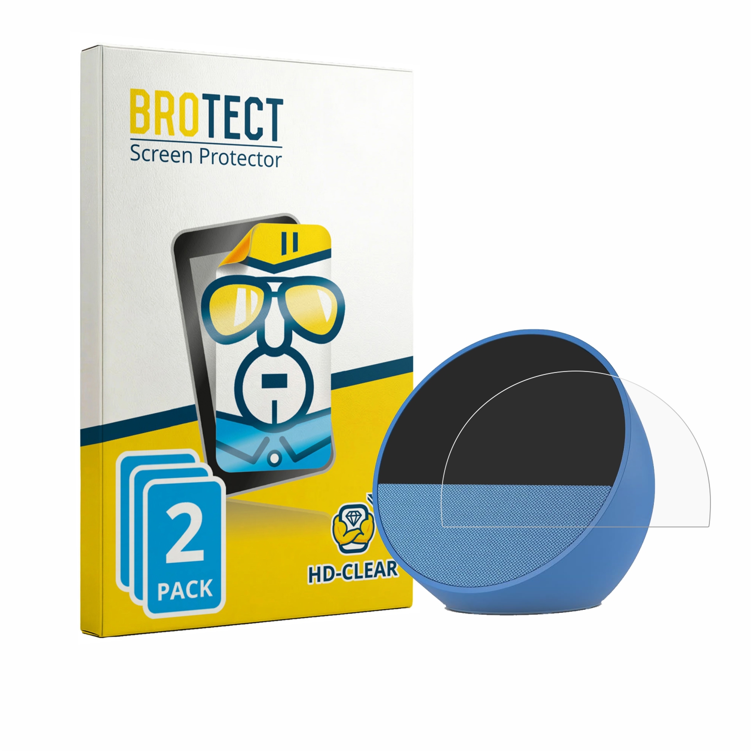 2x BROTECT Displayschutz-Folie pro Amazon Echo Spot 2024