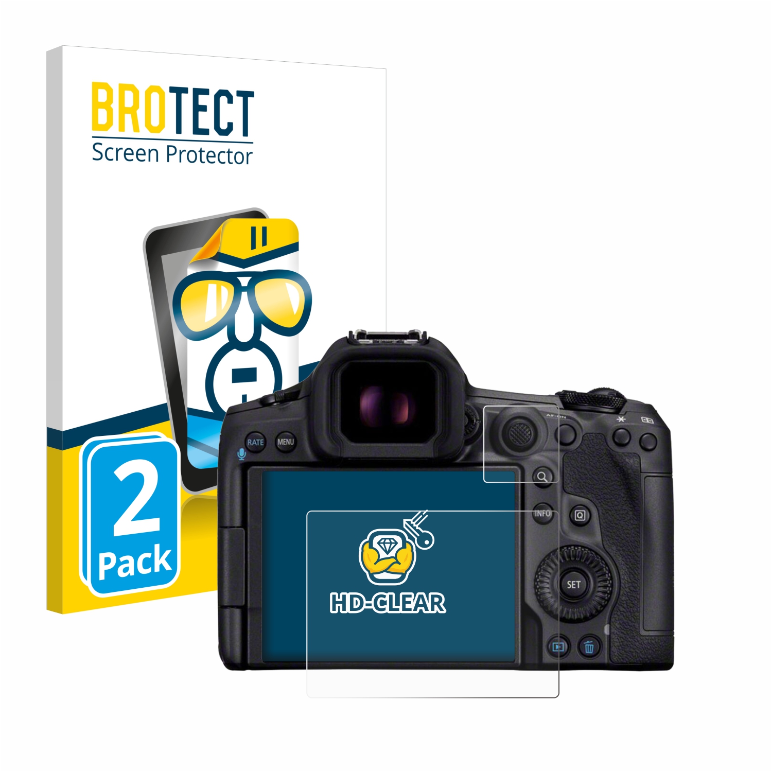 2x BROTECT Displayschutz-Folie pro Canon EOS R5 Mark II