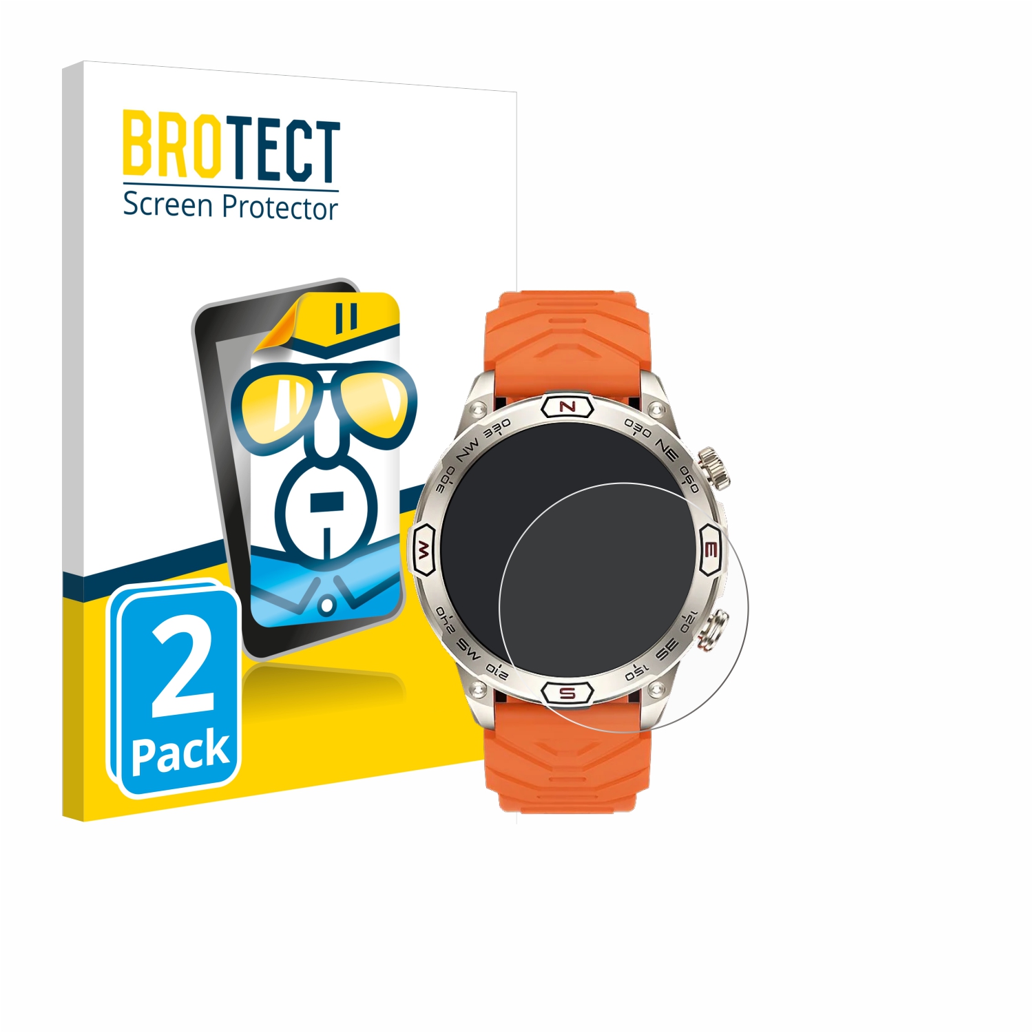 2x BROTECT Displayschutz-Folie pro Bytelike Smartwatch 1.43