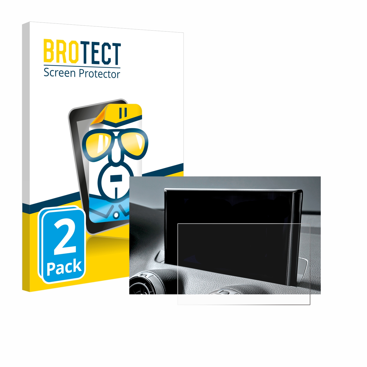 2x BROTECT Displayschutz-Folie pro Audi Q2 Facelift 2024