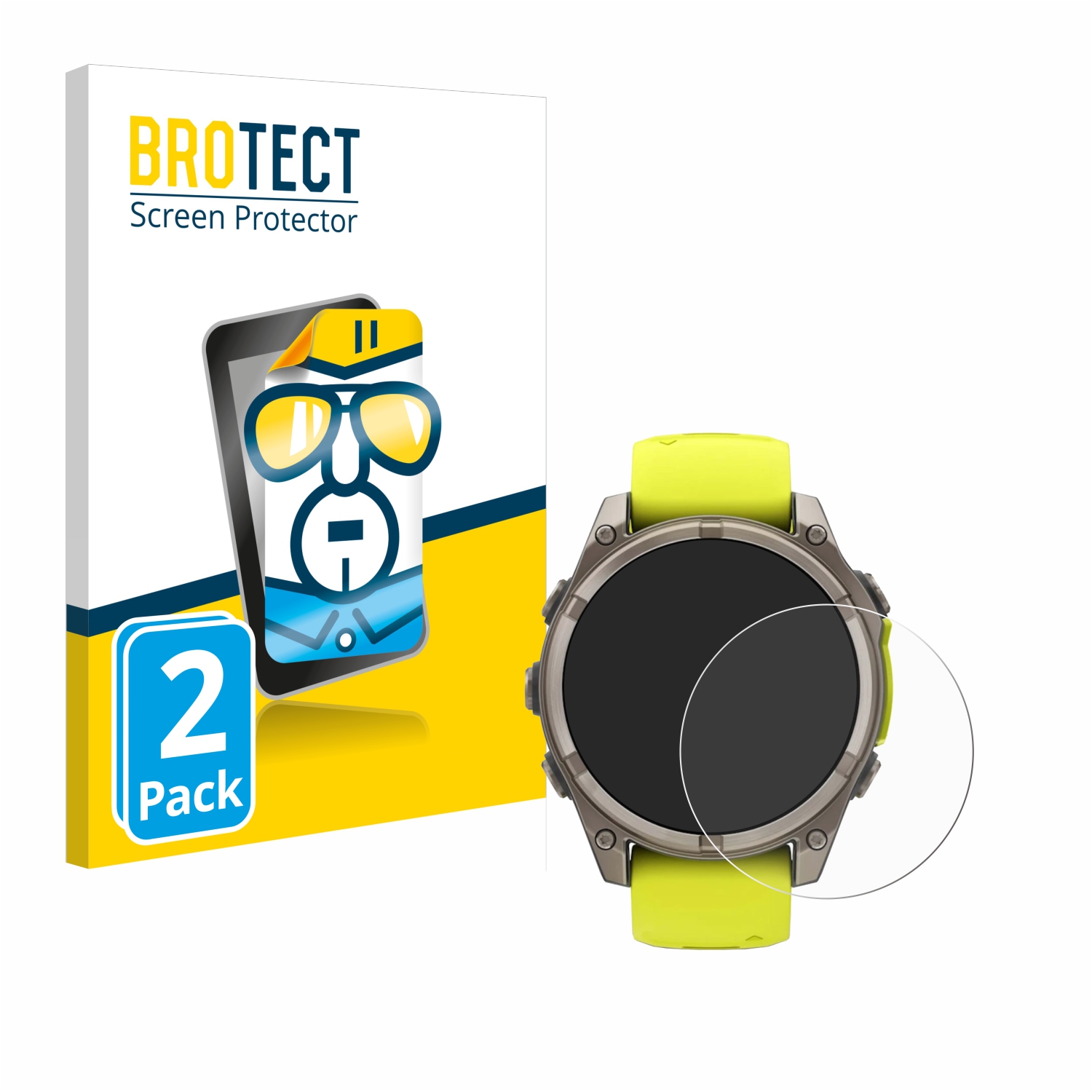 2x BROTECT Displayschutz-Folie pro Garmin Fenix 8 Solar (47 mm)