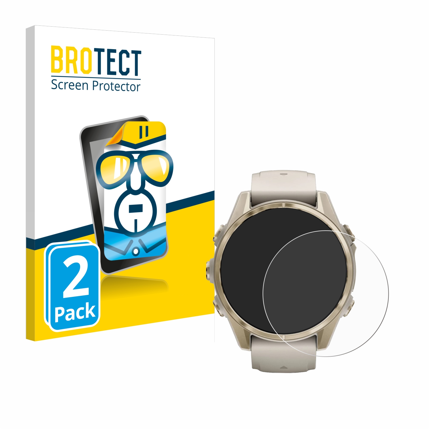 2x BROTECT Displayschutz-Folie pro Garmin Fenix 8 (43 mm)