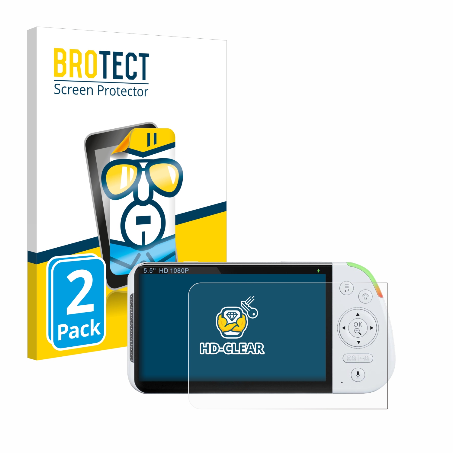 2x BROTECT Displayschutz-Folie pro Babysense MaxView-2CAM 5,5