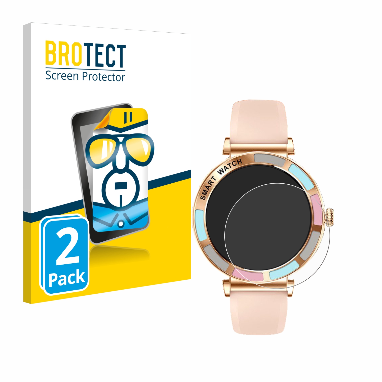 2x BROTECT Displayschutz-Folie pro Bekomiya Smartwatch 1.27