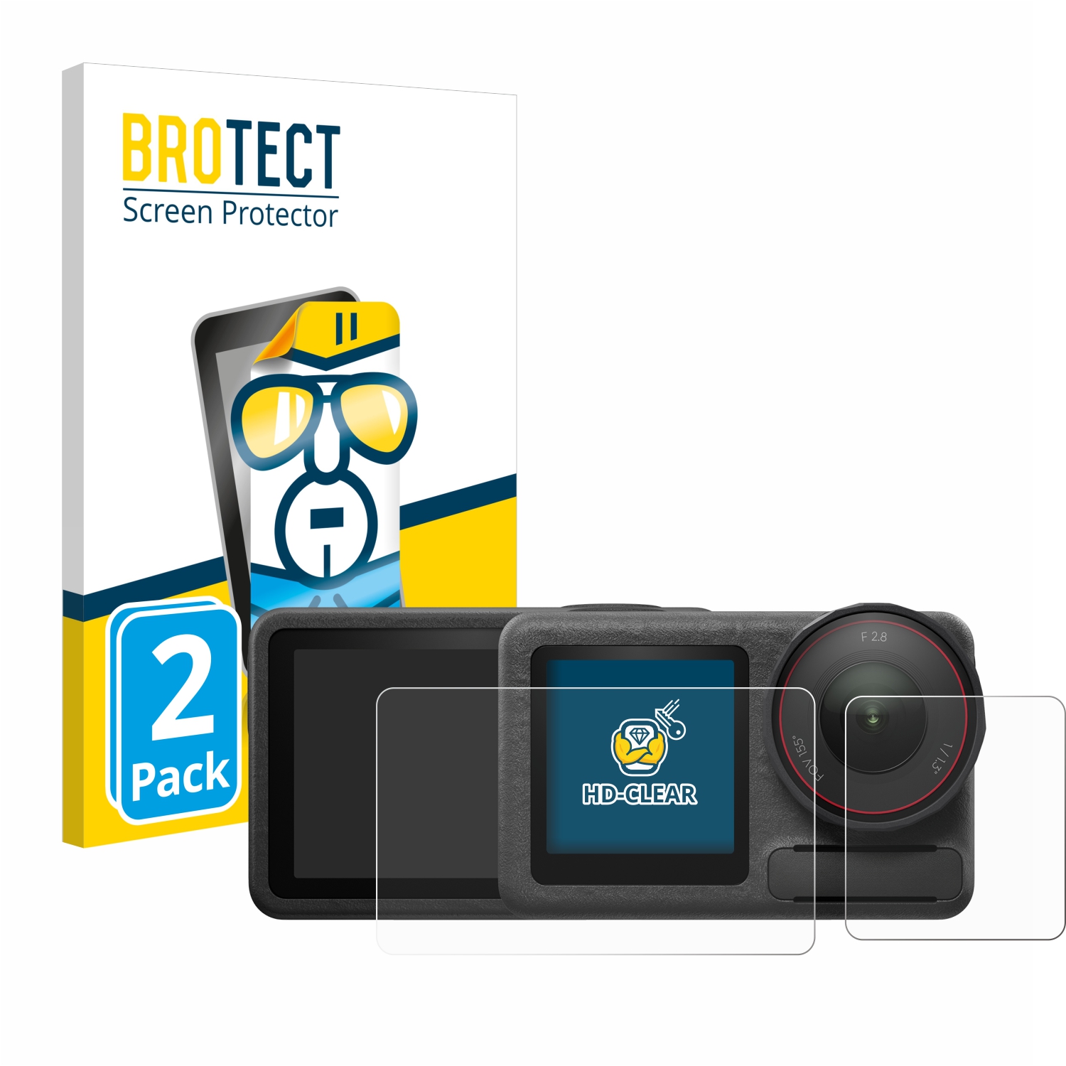 2x BROTECT Displayschutz-Folie pro DJI Osmo Action 5 Pro (case-friendly)