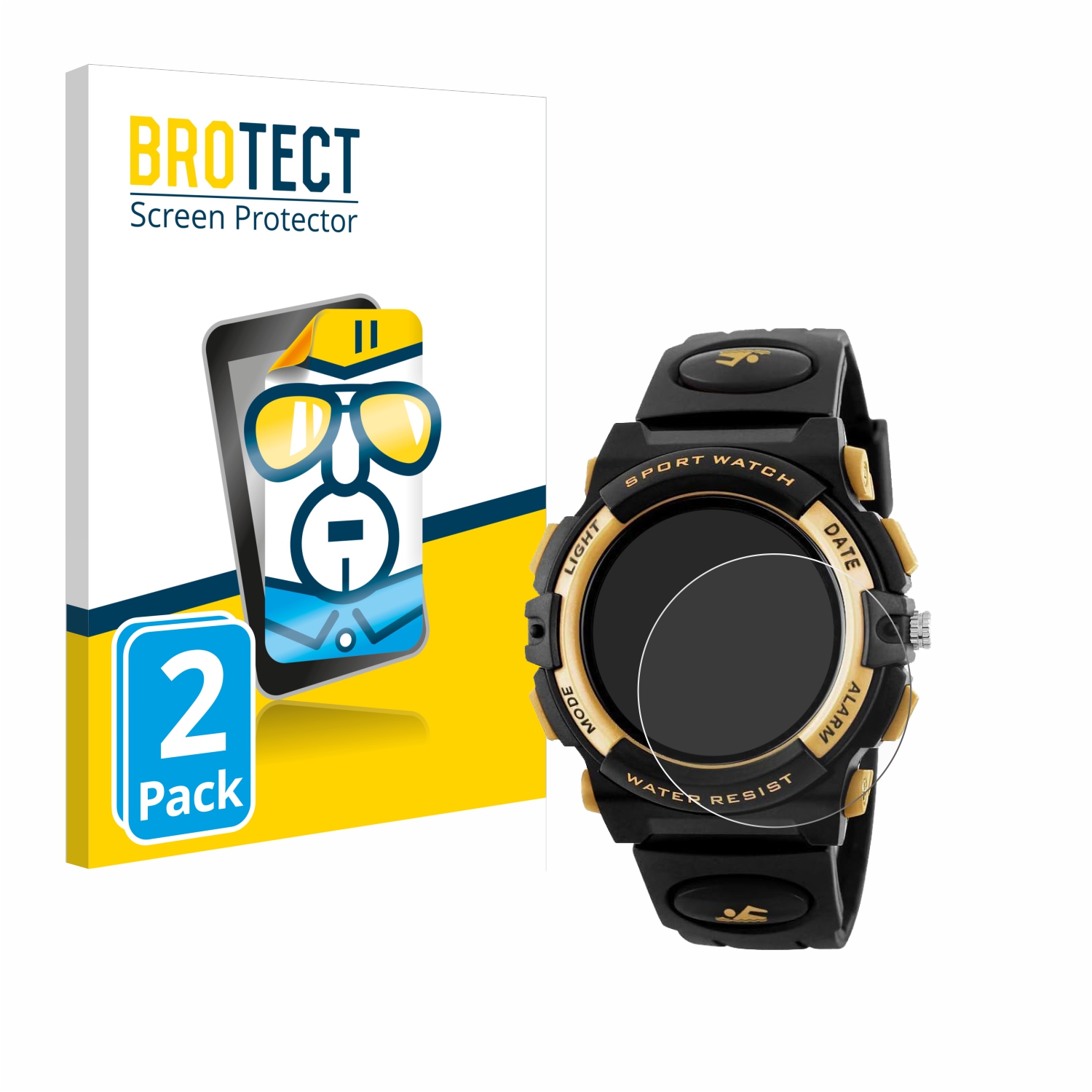 2x BROTECT Displayschutz-Folie pro aswan watch L6601