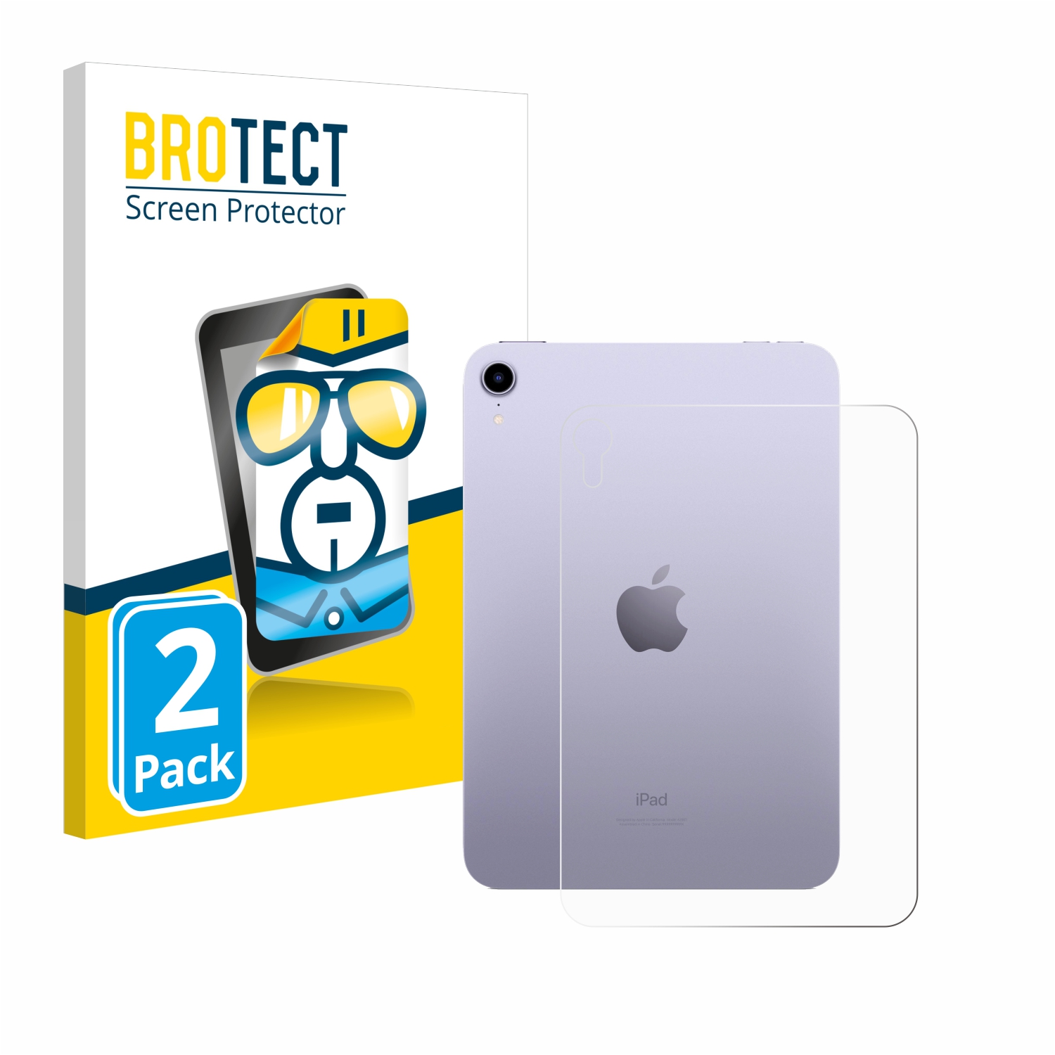 2x BROTECT Displayschutz-Folie pro Apple iPad Mini 7 WiFi Cellular 2024 (zadní strana)