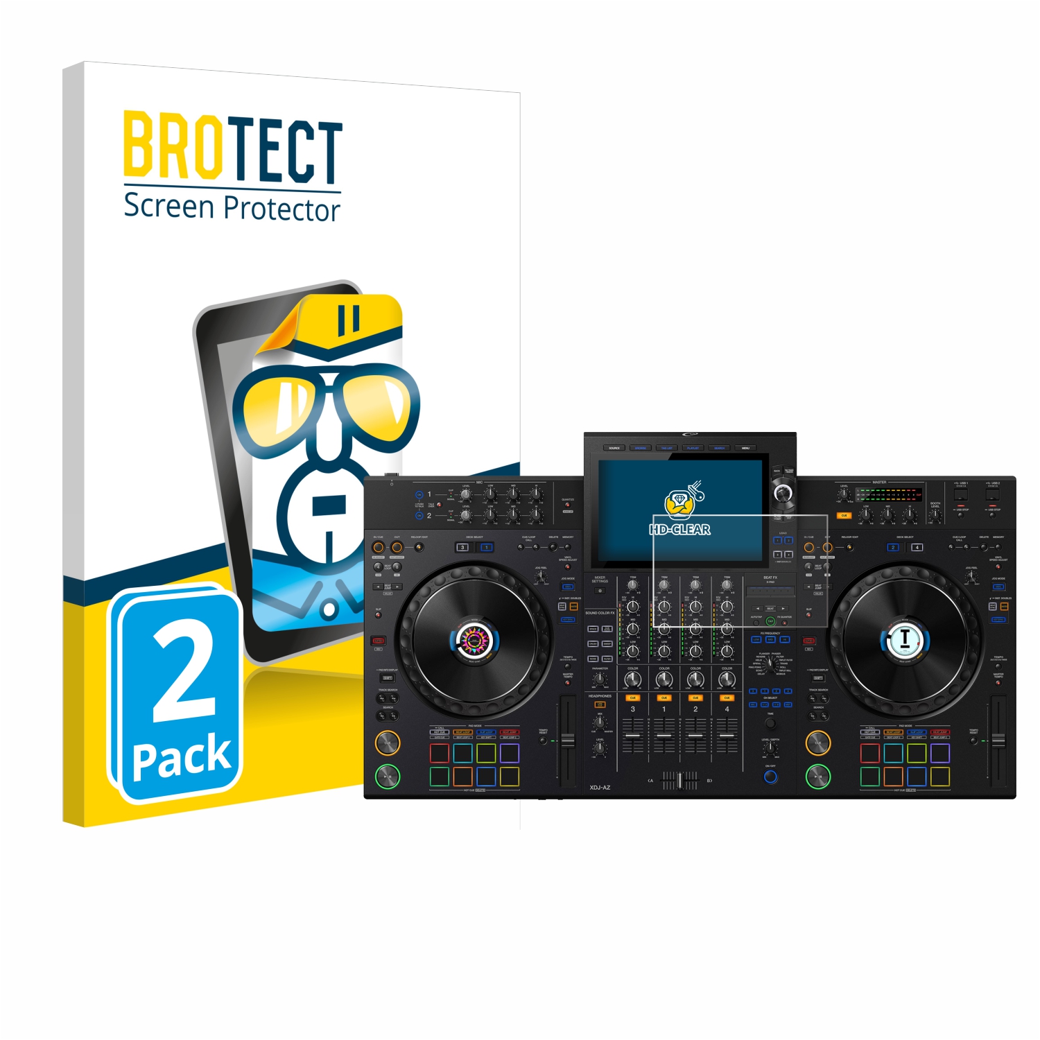 2x BROTECT Displayschutz-Folie pro AlphaTheta XDJ-AZ