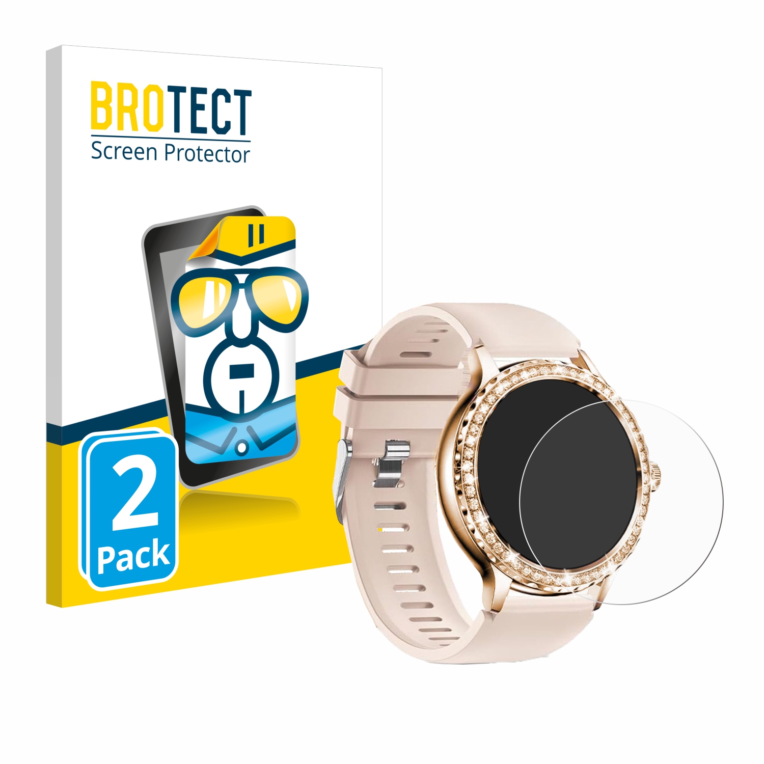 2x BROTECT Displayschutz-Folie pro Bekomiya Smartwatch 1.3
