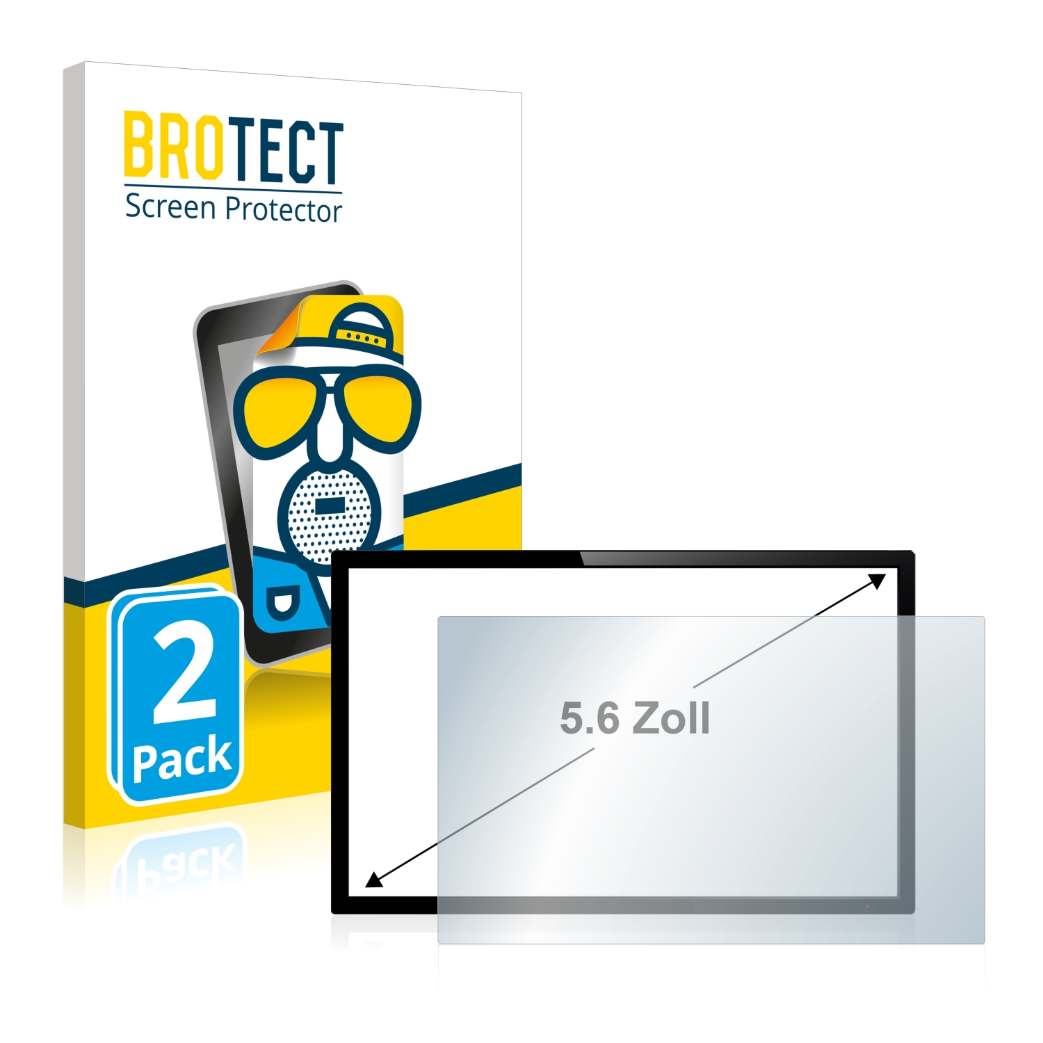 2x BROTECT Entspiegelungs-Folie pro dotykový panel s 5.6 palcovým displejem [122 mm x 76 mm, 16:10]
