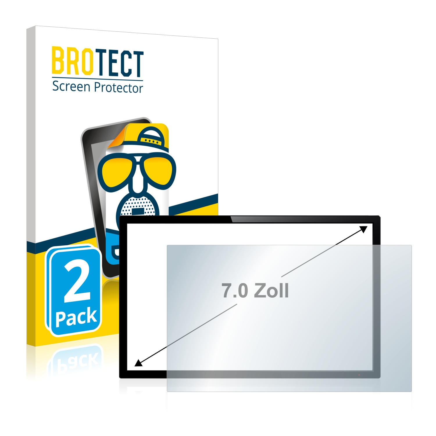 2x BROTECT Entspiegelungs-Folie pro dotykový panel s 7 palcovým displejem [152.5 mm x 91.5 mm, 15:9]