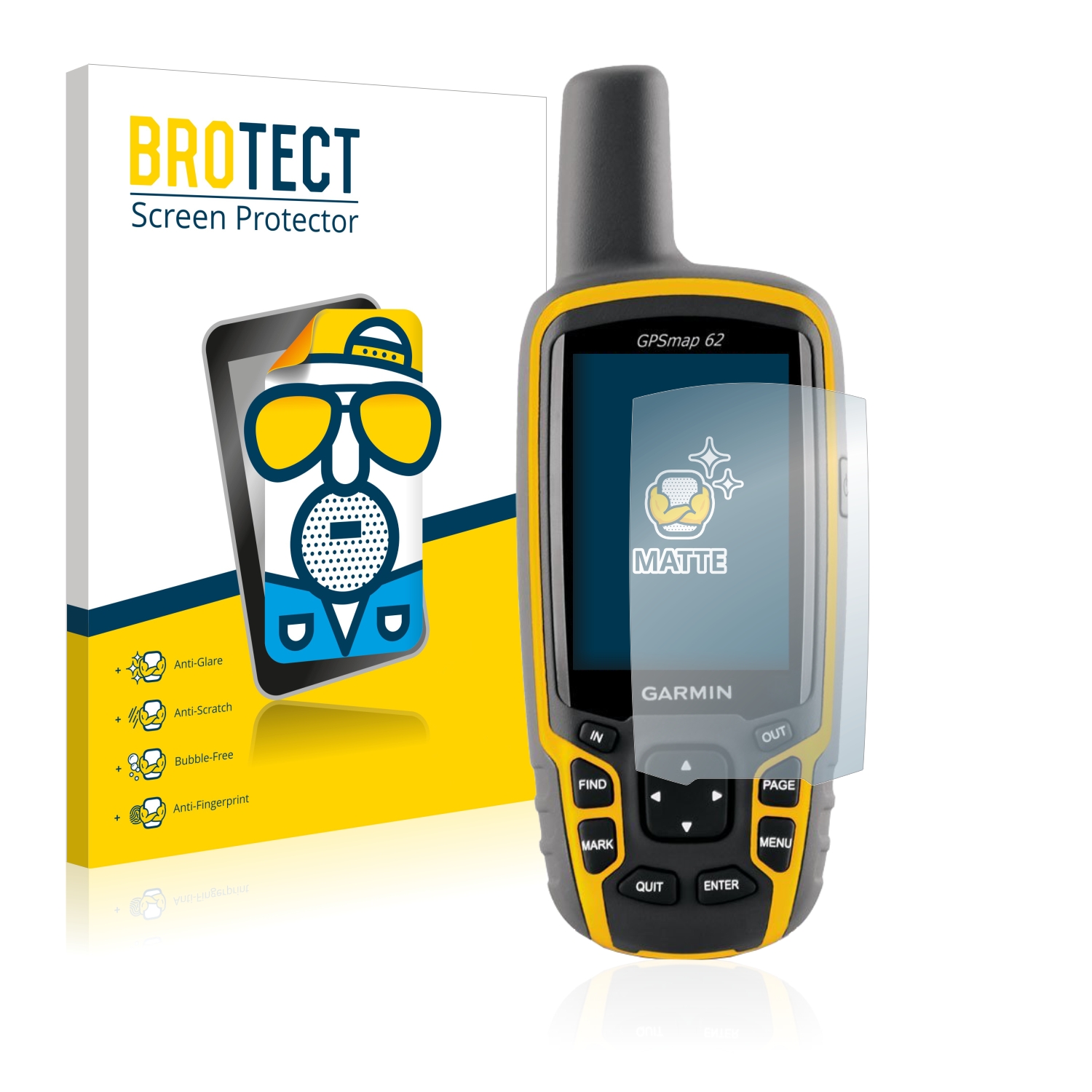 2x BROTECT Entspiegelungs-Folie pro Garmin GPSMAP 62