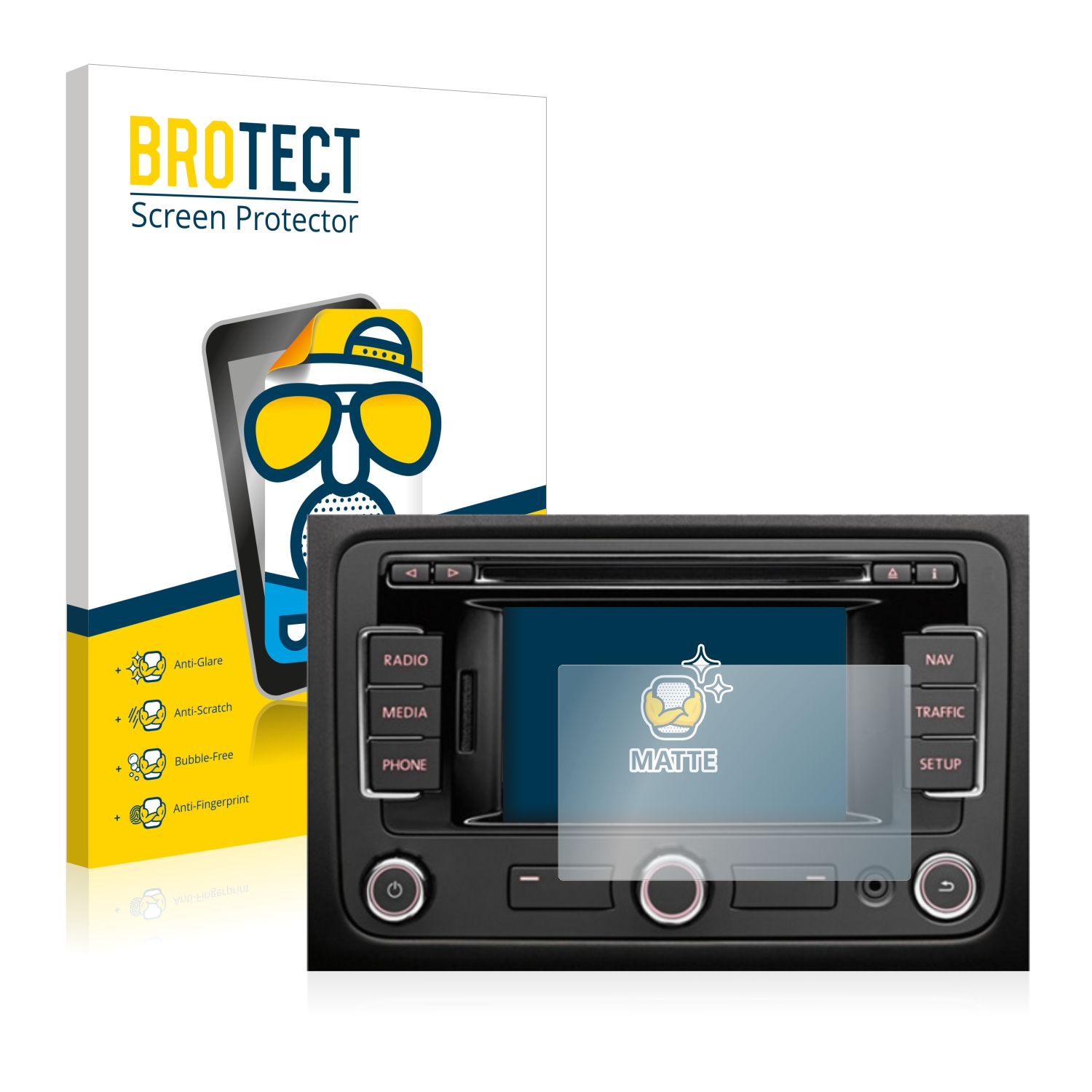 2x BROTECT Entspiegelungs-Folie pro Volkswagen Passat B7 2010-2015 RNS 315 5