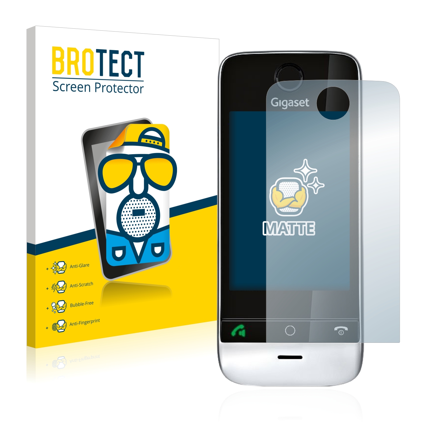 2x BROTECT Entspiegelungs-Folie pro Gigaset SL910 (kulatýe Aussparung)