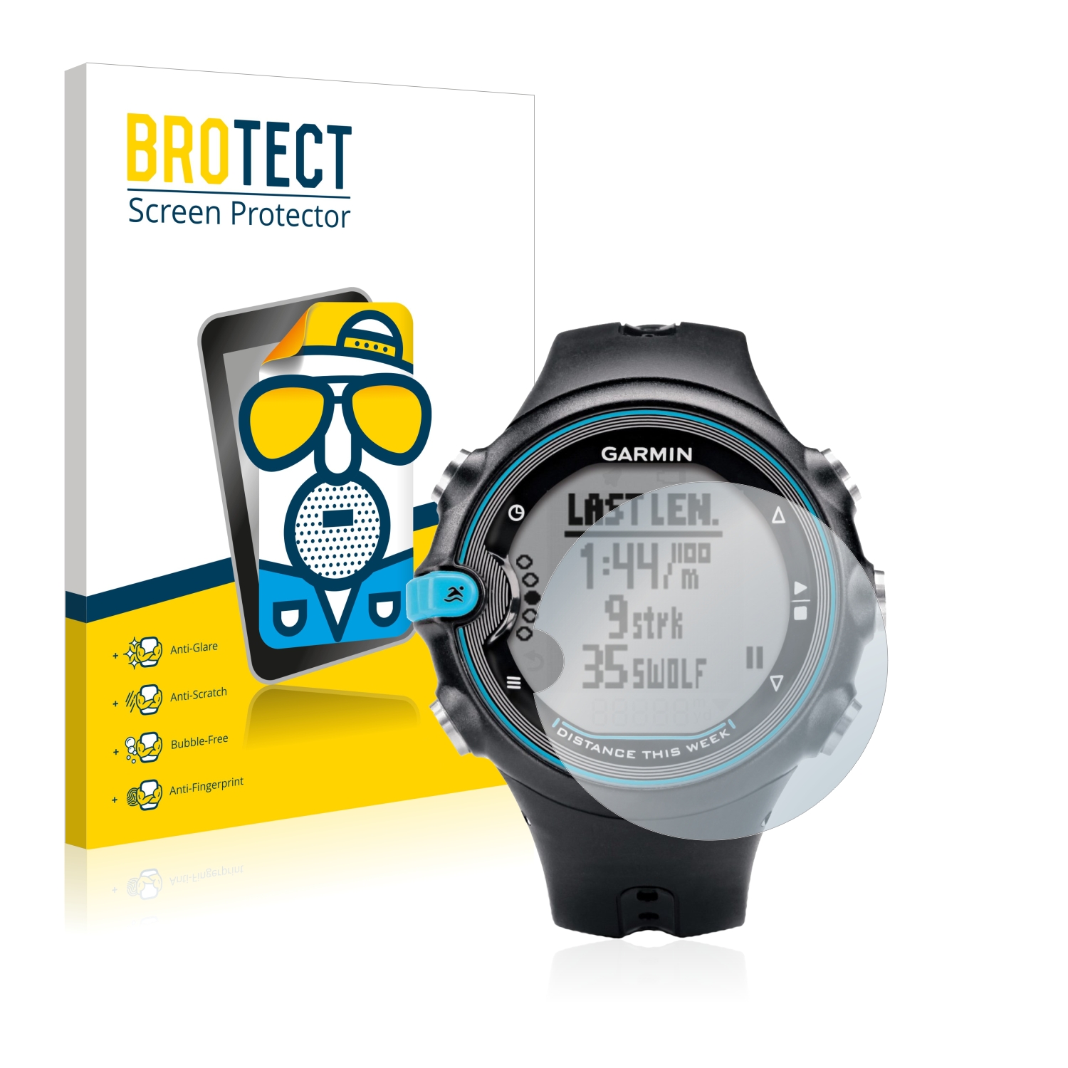 2x BROTECT Entspiegelungs-Folie pro Garmin Swim