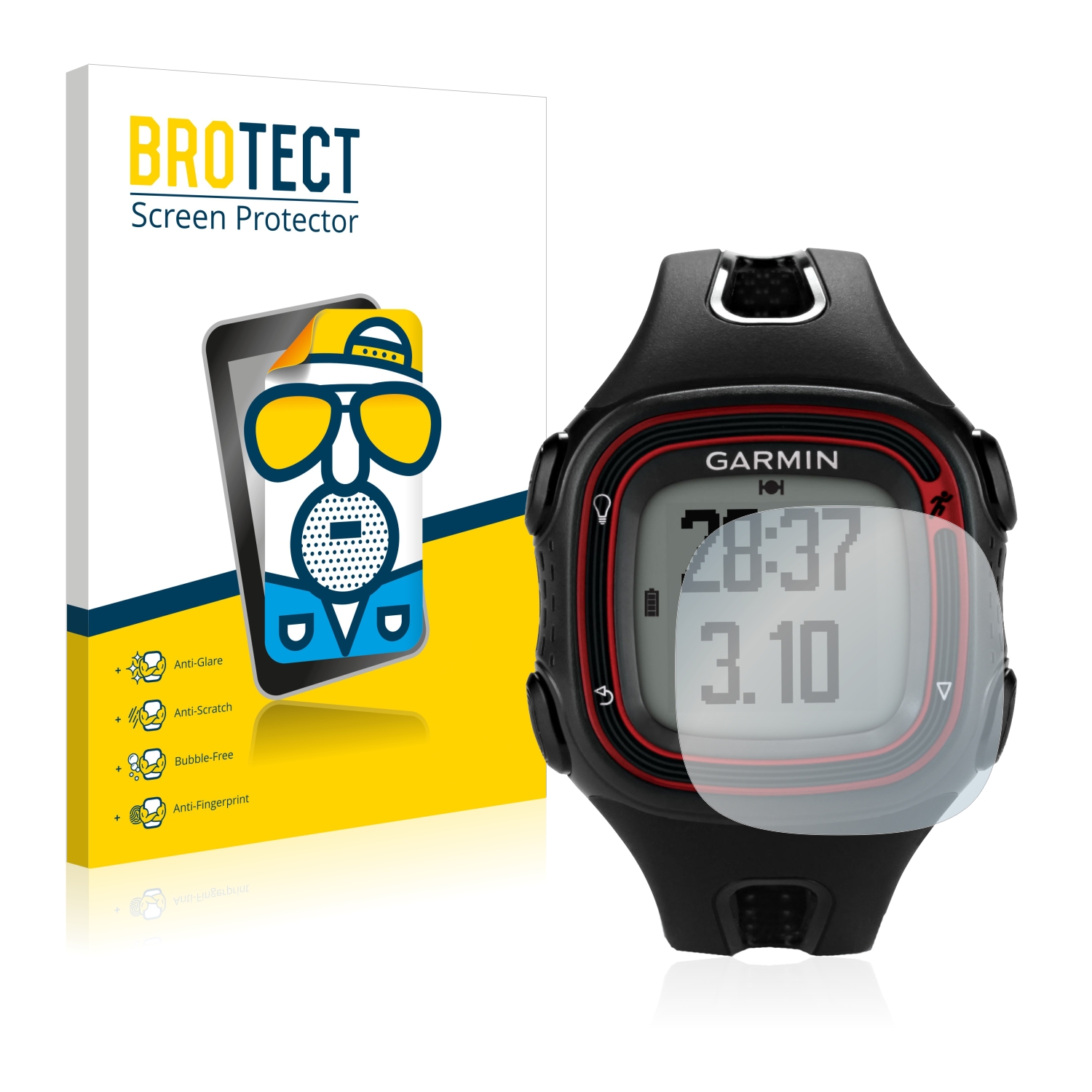 2x BROTECT Entspiegelungs-Folie pro Garmin Forerunner 10 Black/Red