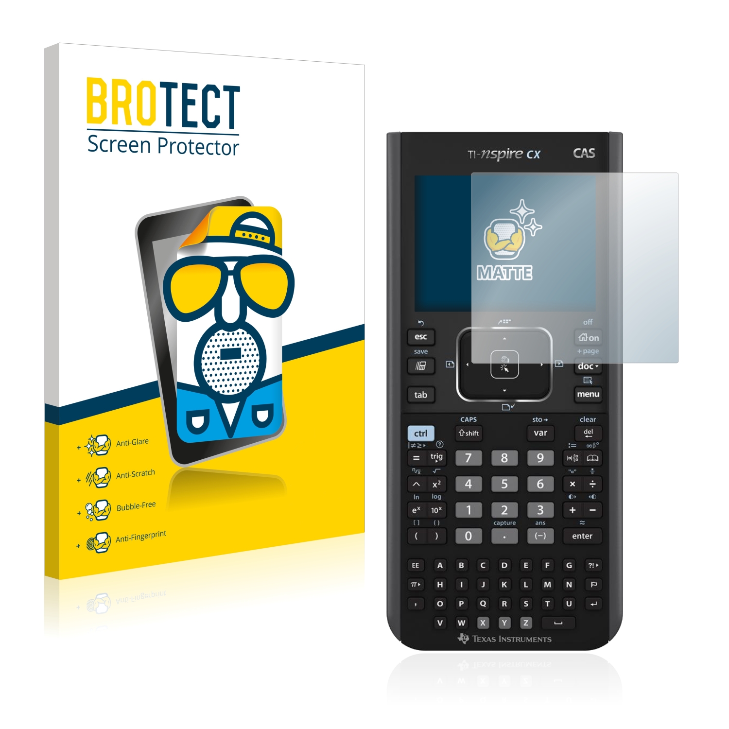 2x BROTECT Entspiegelungs-Folie pro Texas Instruments Nspire CX CAS