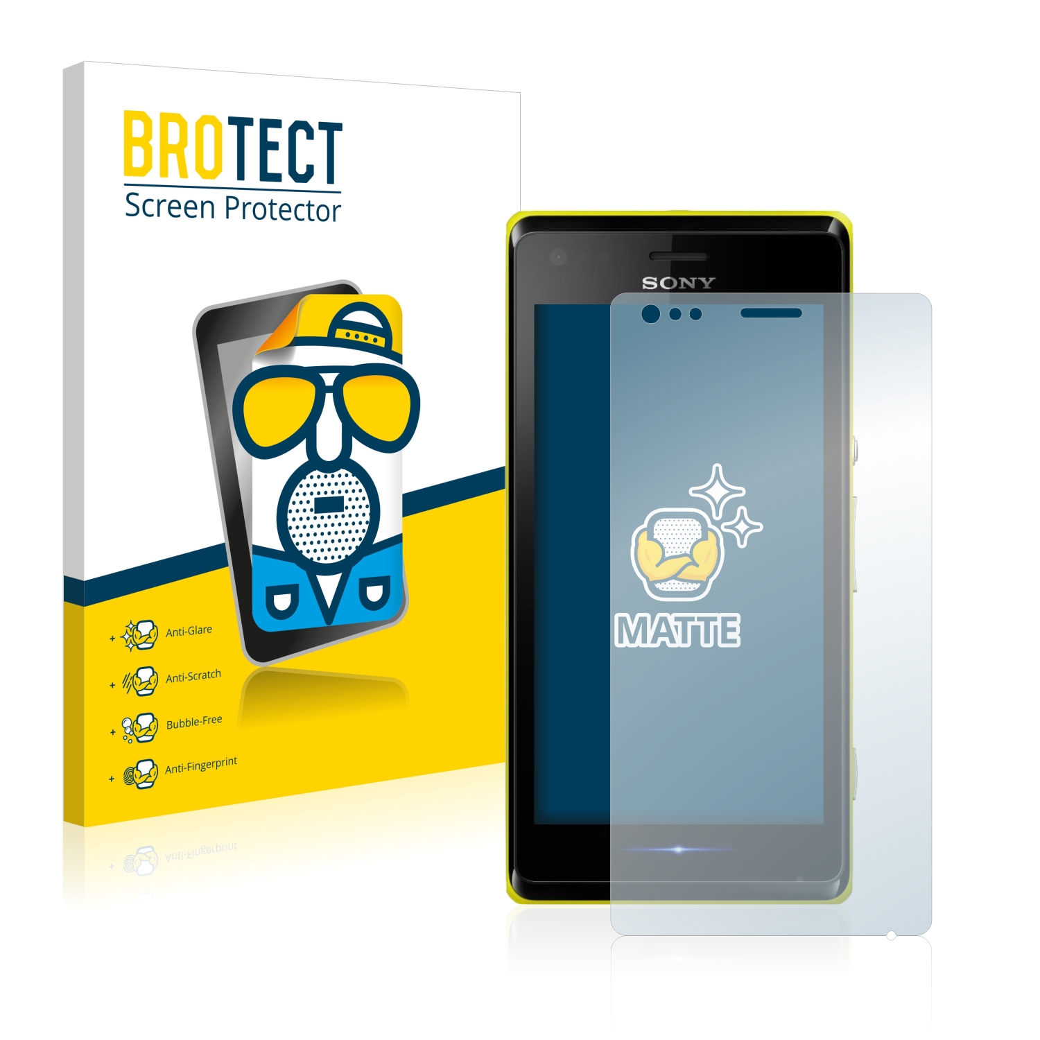 2x BROTECT Entspiegelungs-Folie pro Sony Xperia M C1904 / C1905
