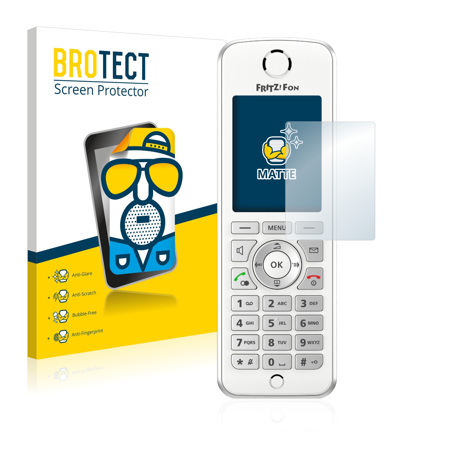 2x BROTECT Entspiegelungs-Folie pro AVM Fritz!Fon C4