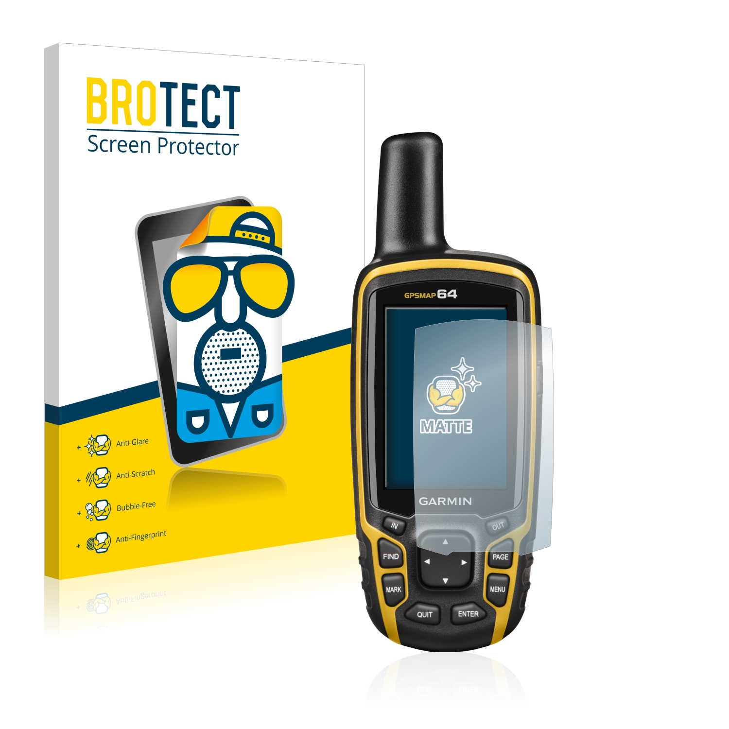 2x BROTECT Entspiegelungs-Folie pro Garmin GPSMAP 64
